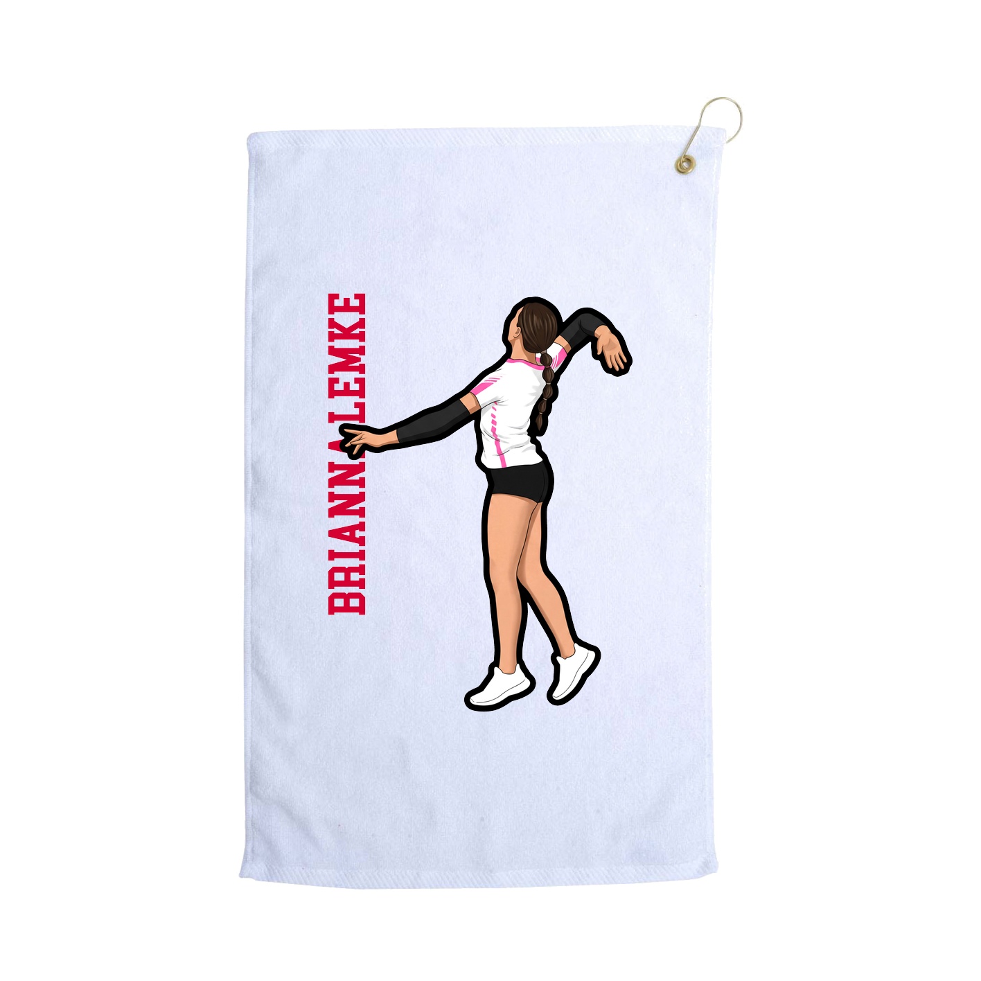 Golf Towel — Name Vertical in White