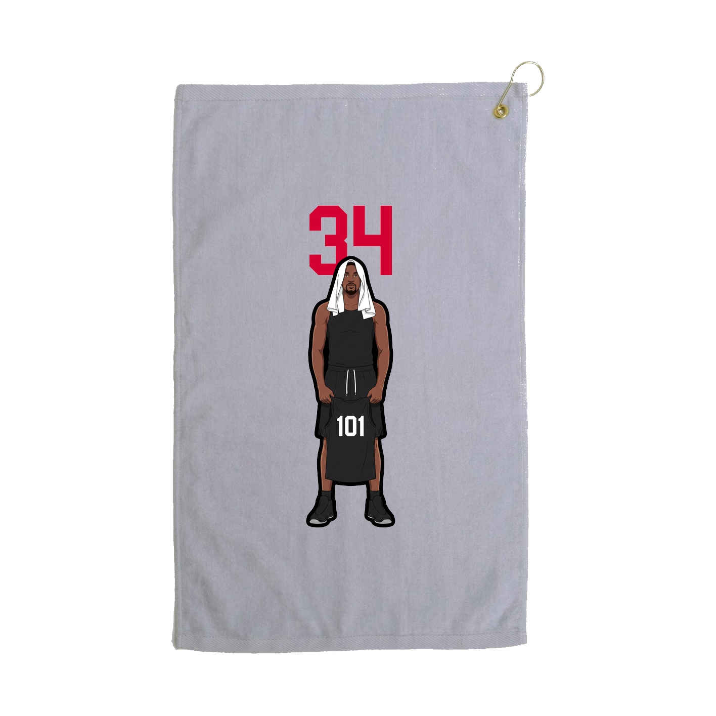 Golf Towel — Number Top in Grey
