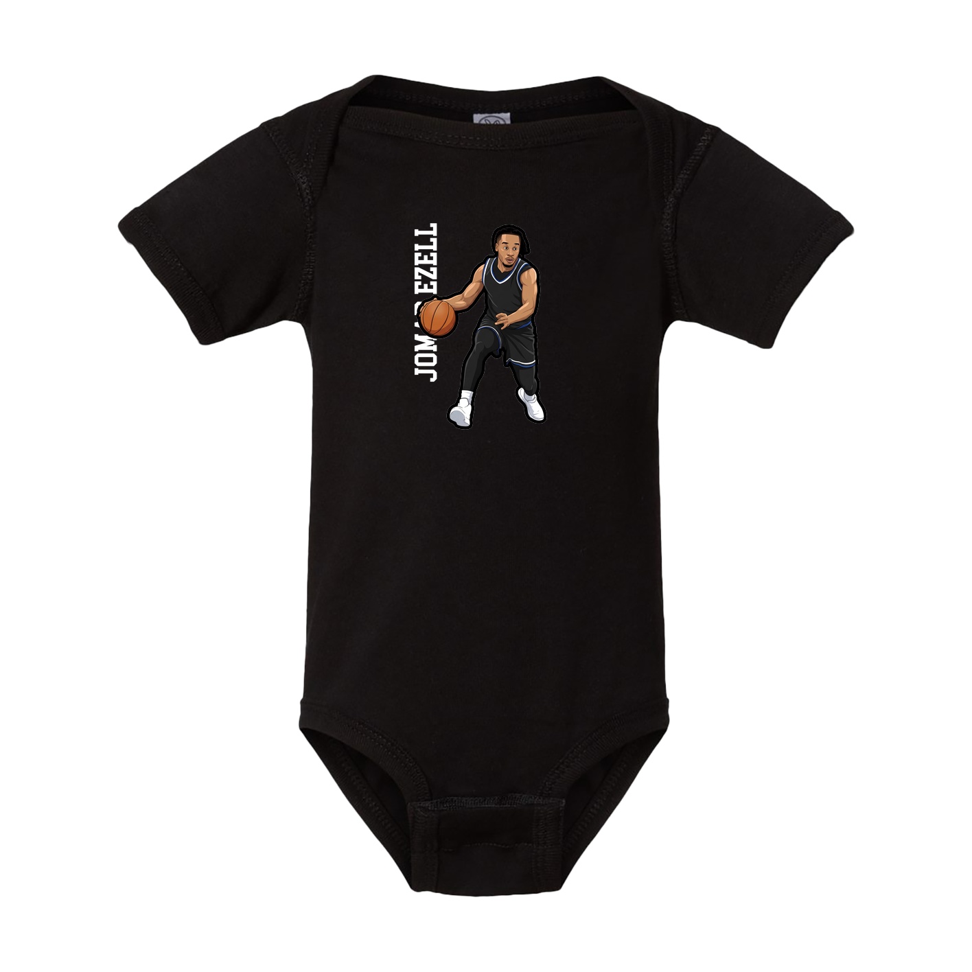 Baby Onesie — Name Vertical in Black