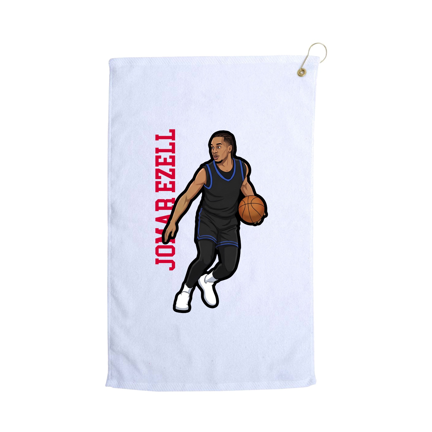 Golf Towel — Name Vertical in White
