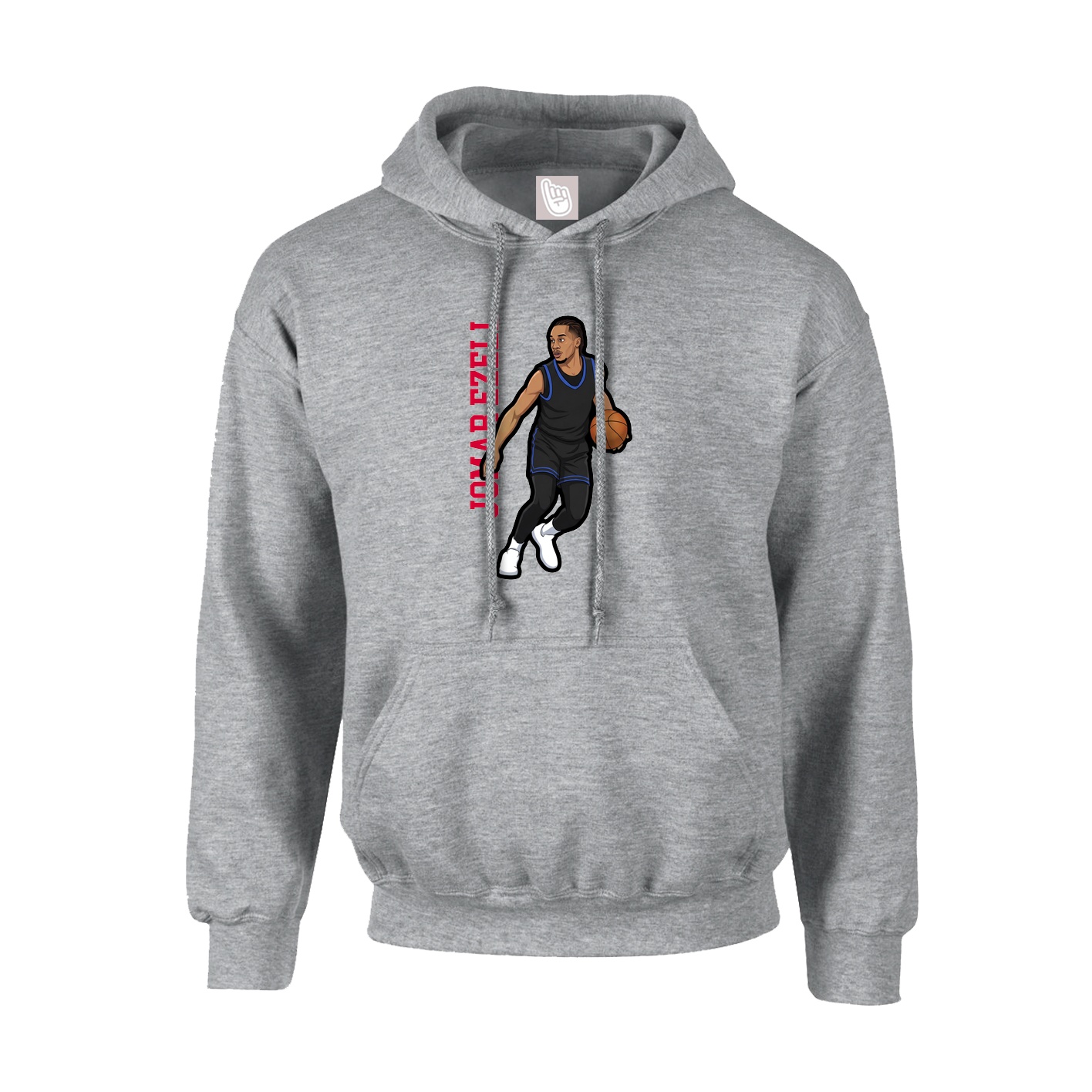 Hoodie — Name Vertical in Grey