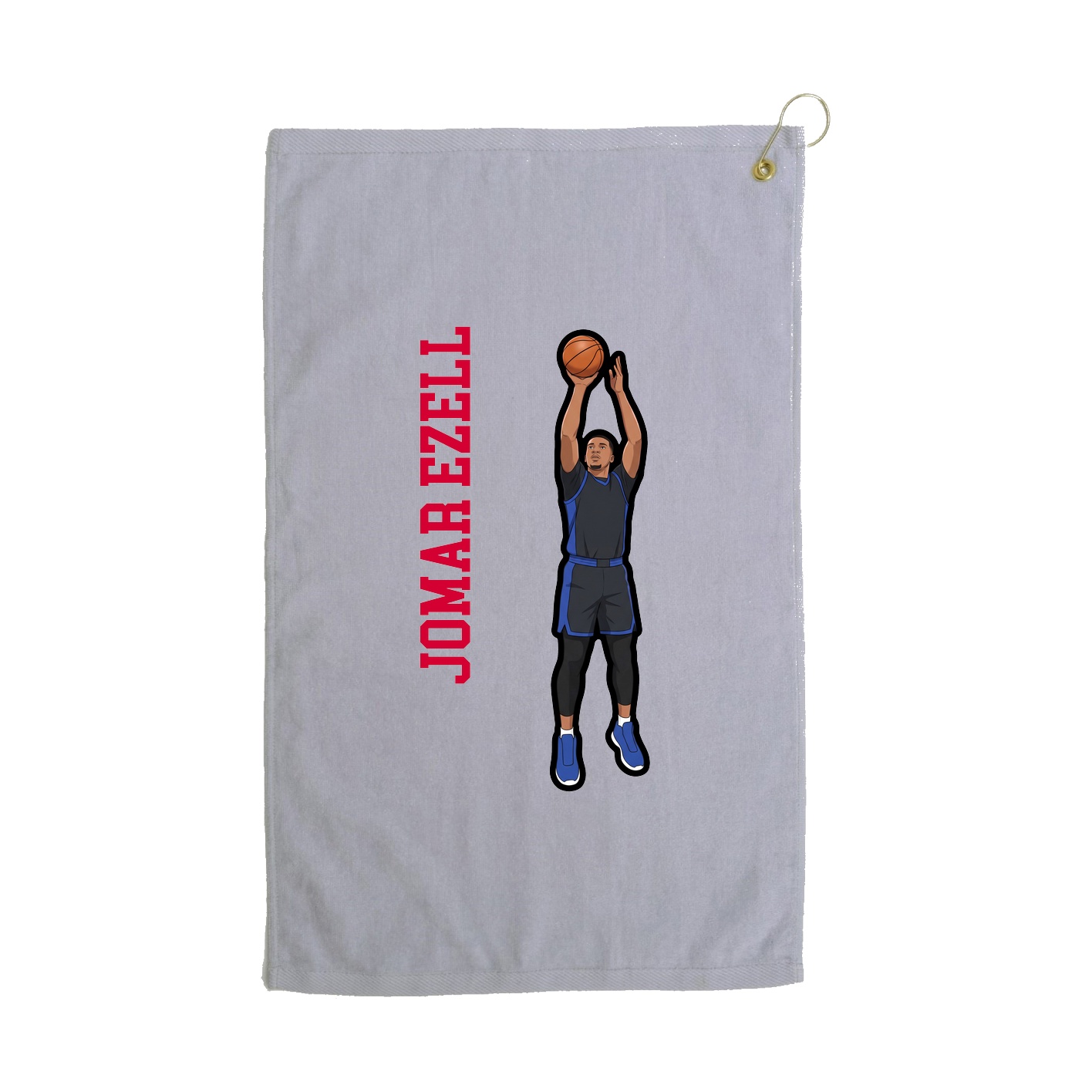 Golf Towel — Name Vertical in Grey