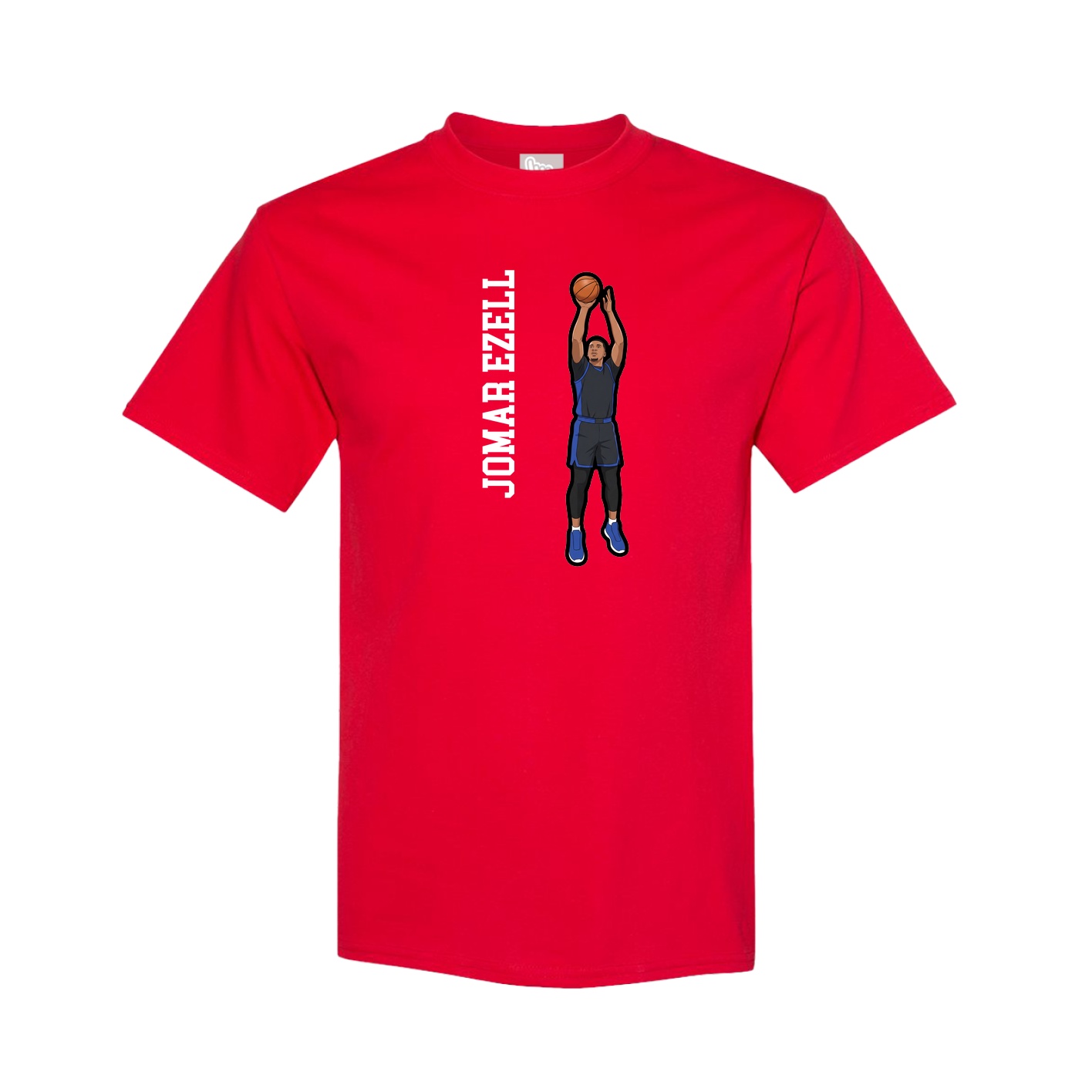 Tee — Name Vertical in Red