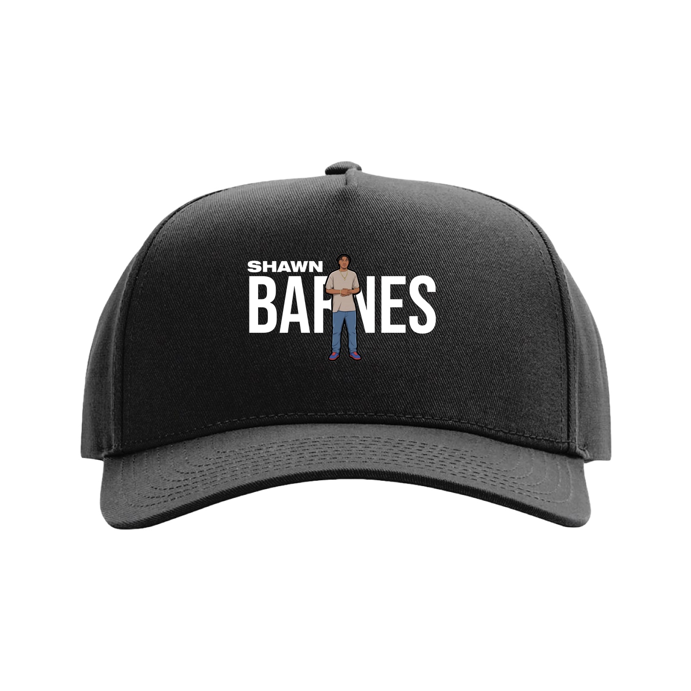 Full Fabric Five-Panel Champ Cap — Player Name in Black