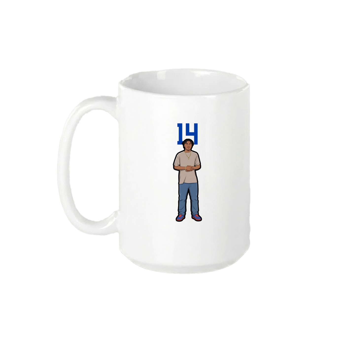 15oz Coffee Mug — Number Top in White