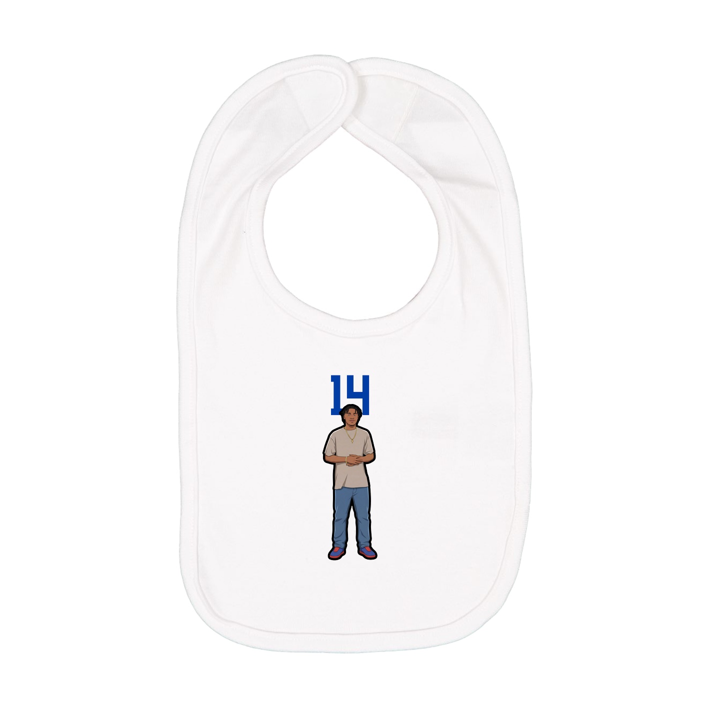 Infant Bib — Number Top in White