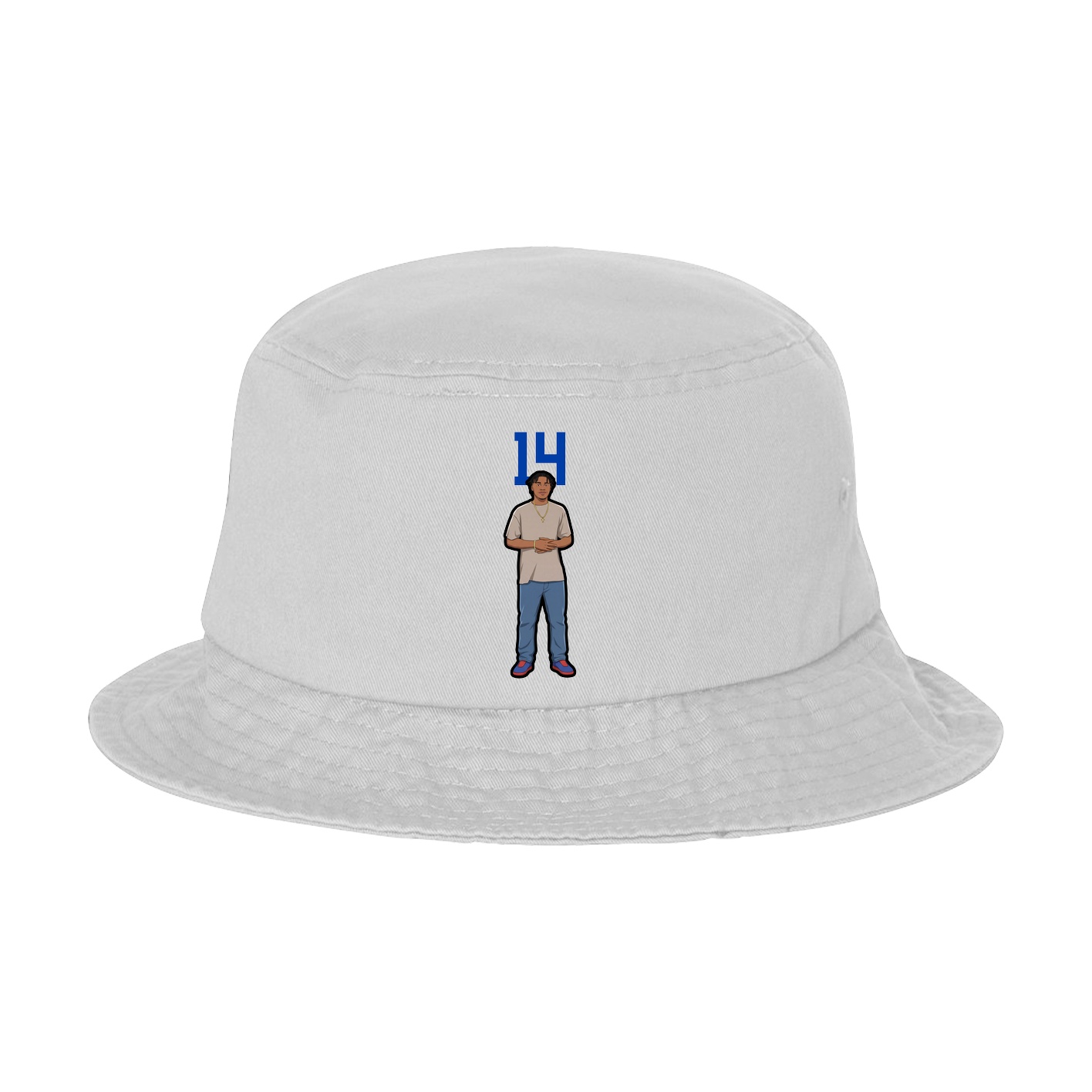 Bucket Cap — Number Top in White