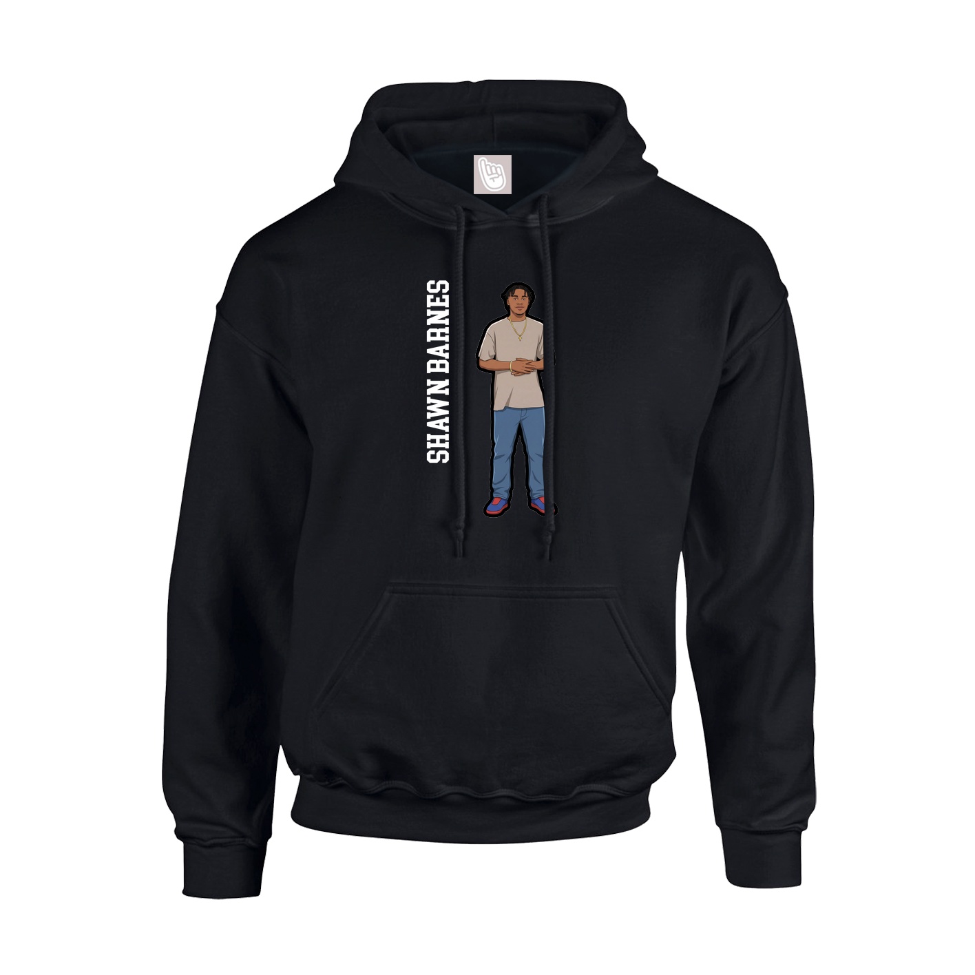 Youth Hoodie — Name Vertical in Black