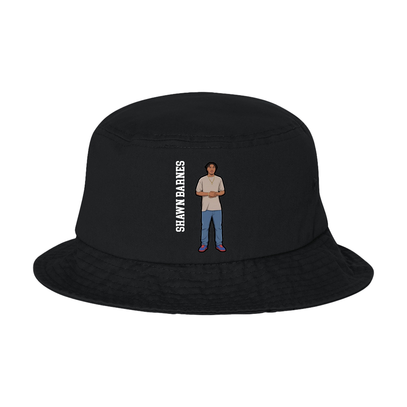 Bucket Cap — Name Vertical in Black