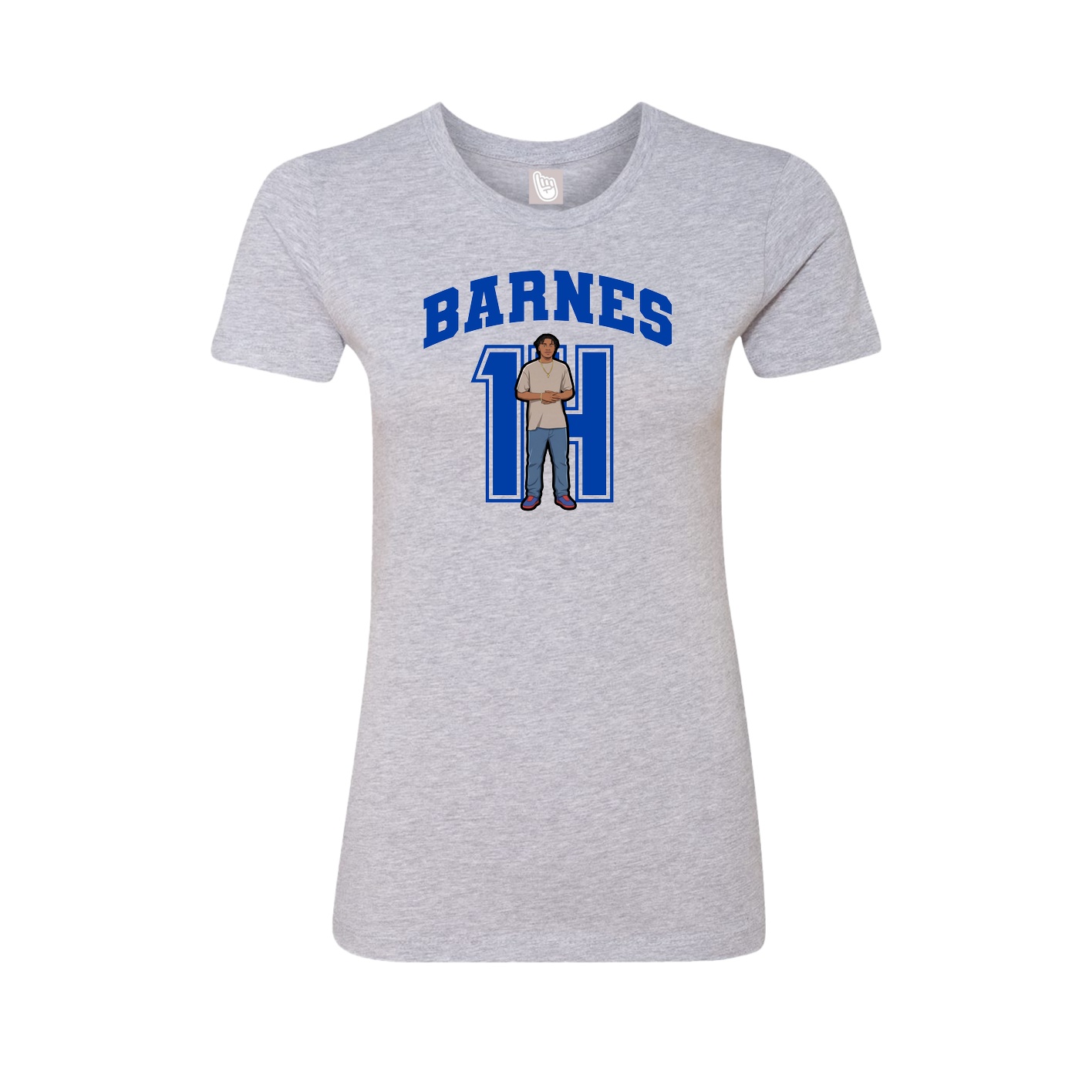 Fitted Women's Tee — Number in Grey