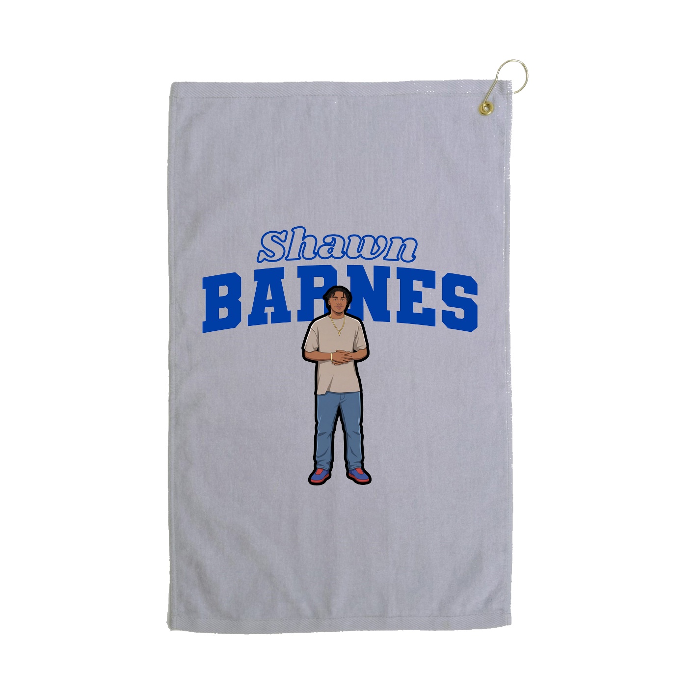 Golf Towel — Name Arch in Grey