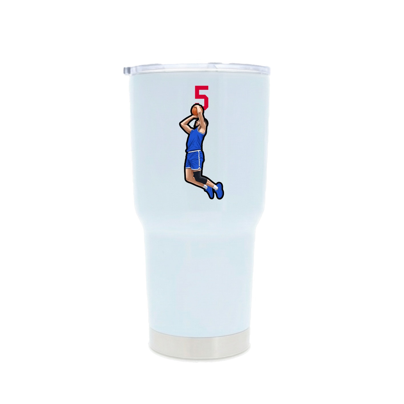 30oz Stainless Steel Tumbler — Number Top in White