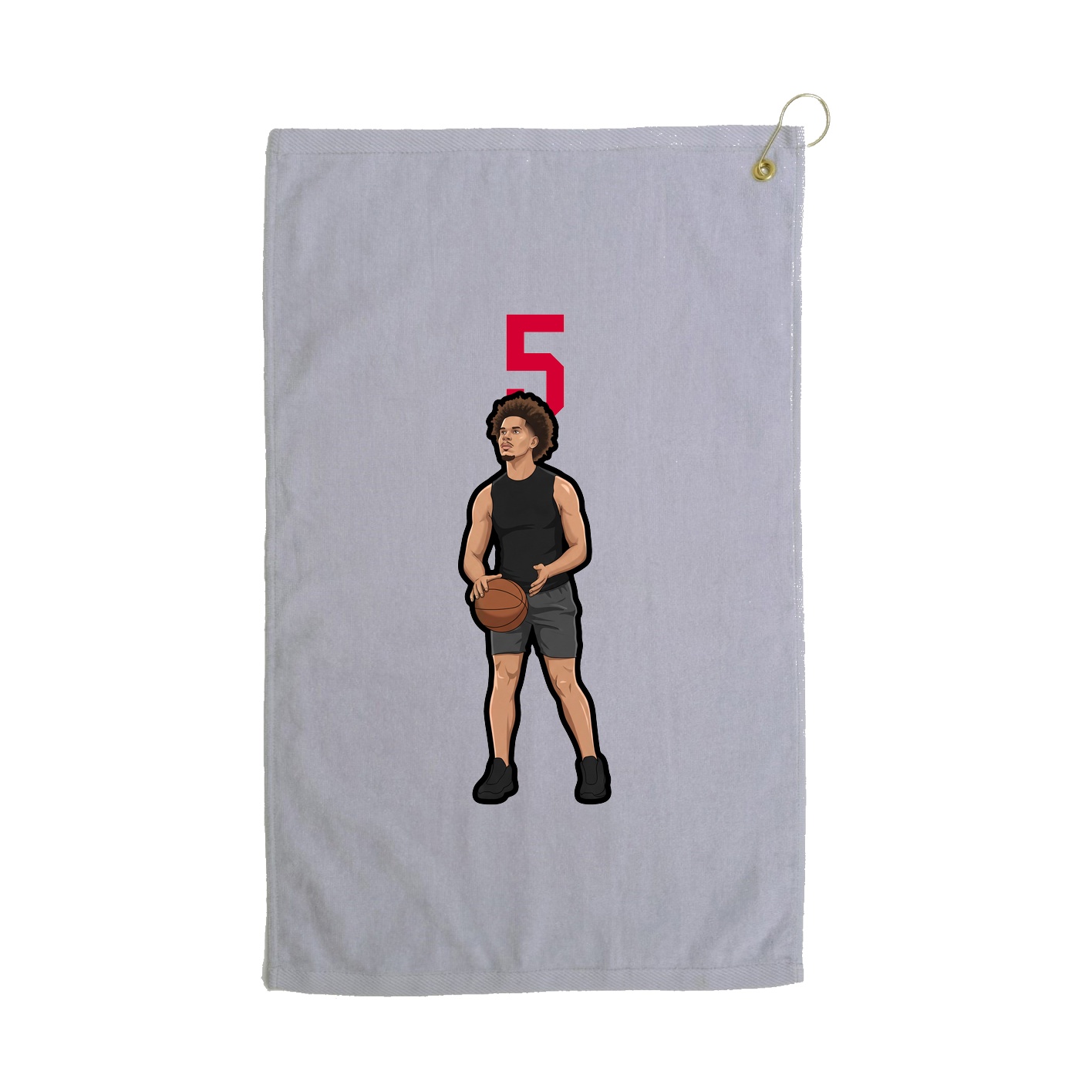 Golf Towel — Number Top in Grey