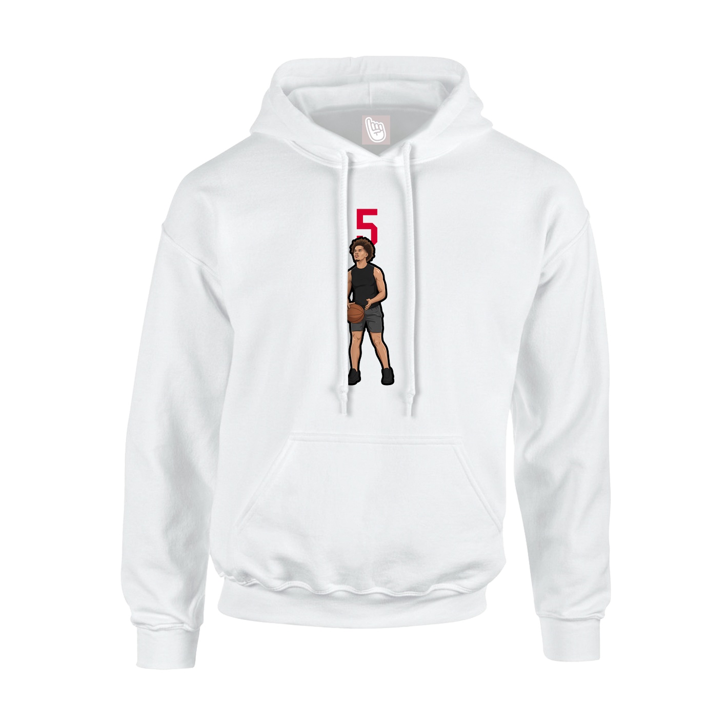 Youth Hoodie — Number Top in White