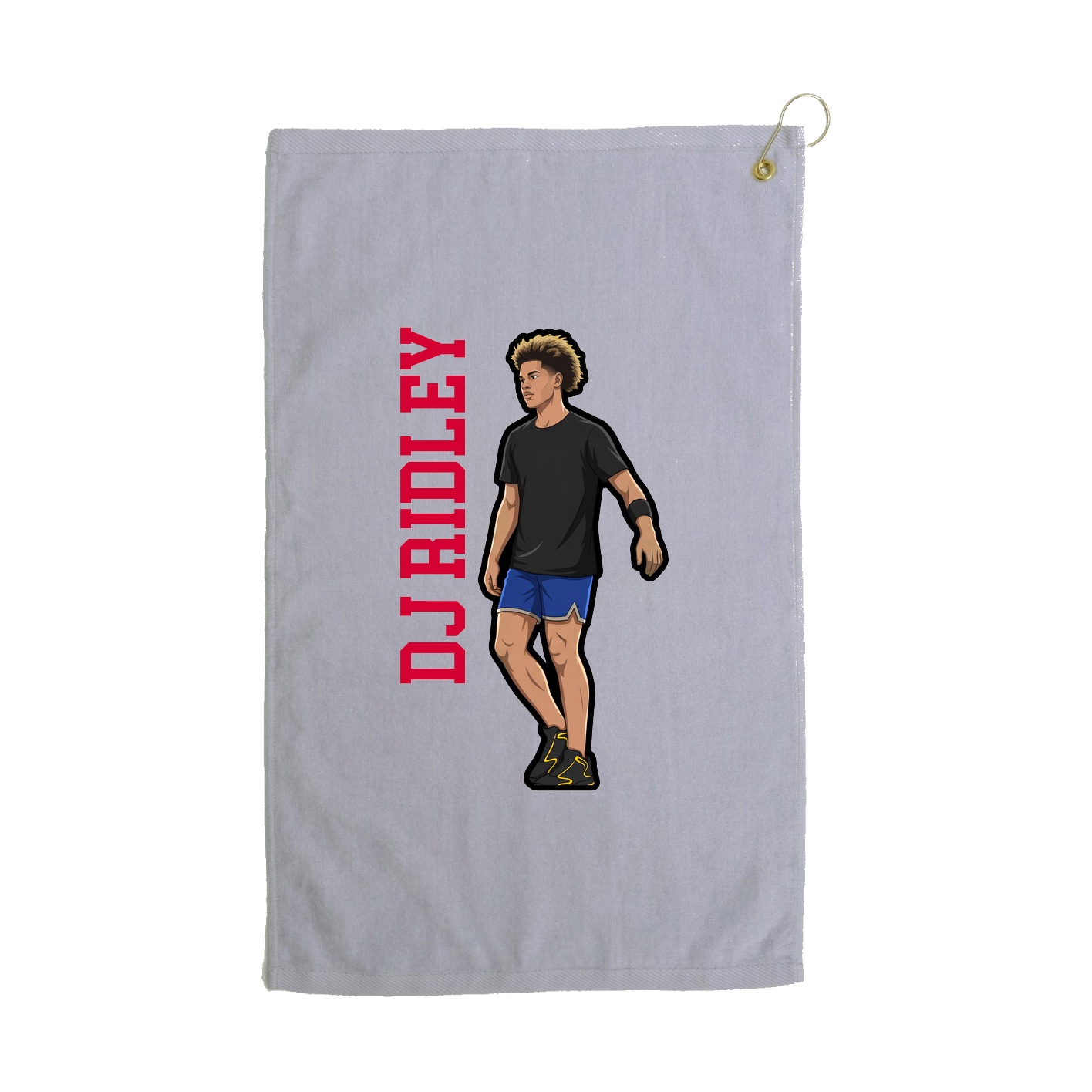 Golf Towel — Name Vertical in Grey