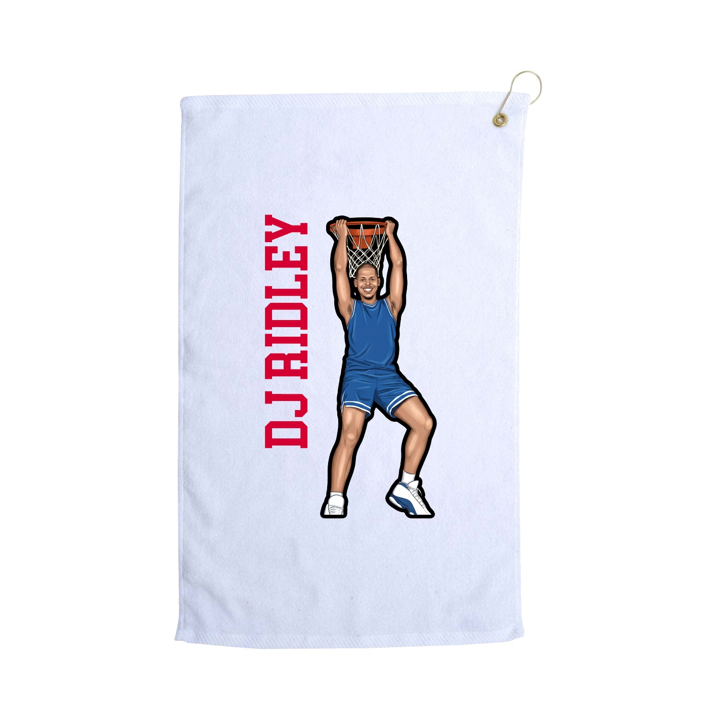 Golf Towel — Name Vertical in White