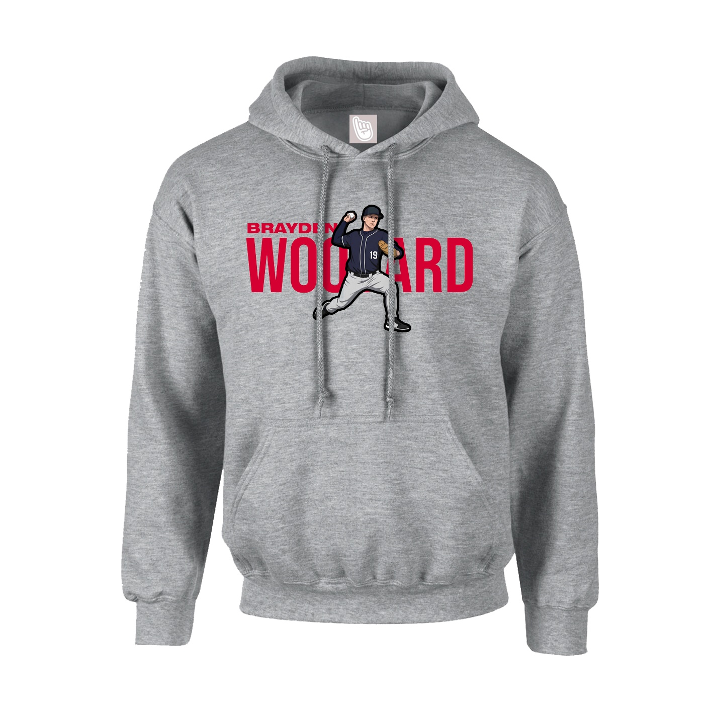 Youth Hoodie — Player Name in Grey