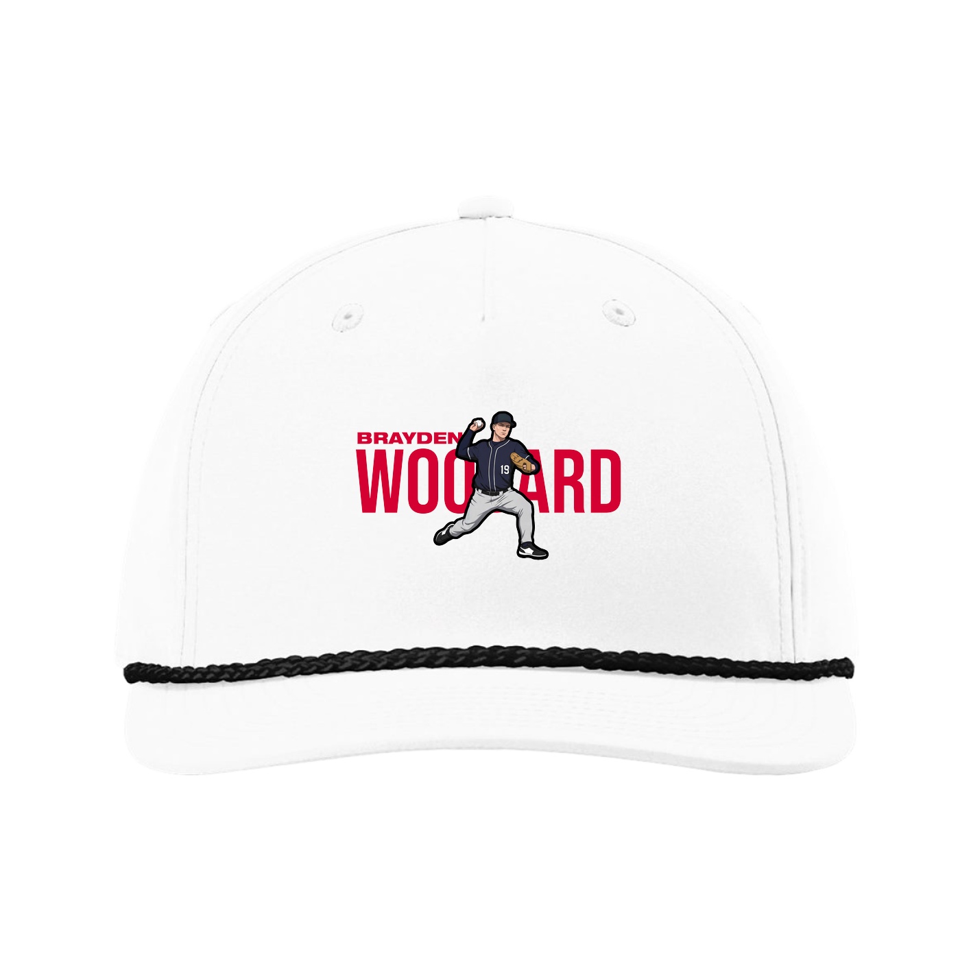 Five-Panel Classic Rope Cap — Player Name in White