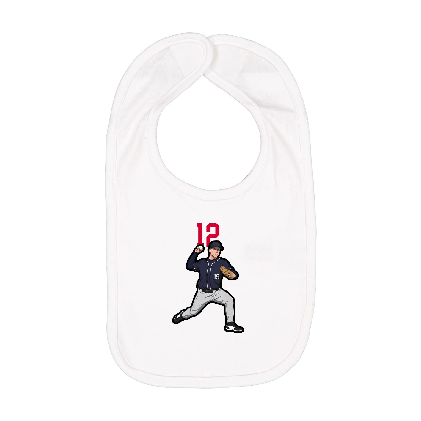 Infant Bib — Number Top in White