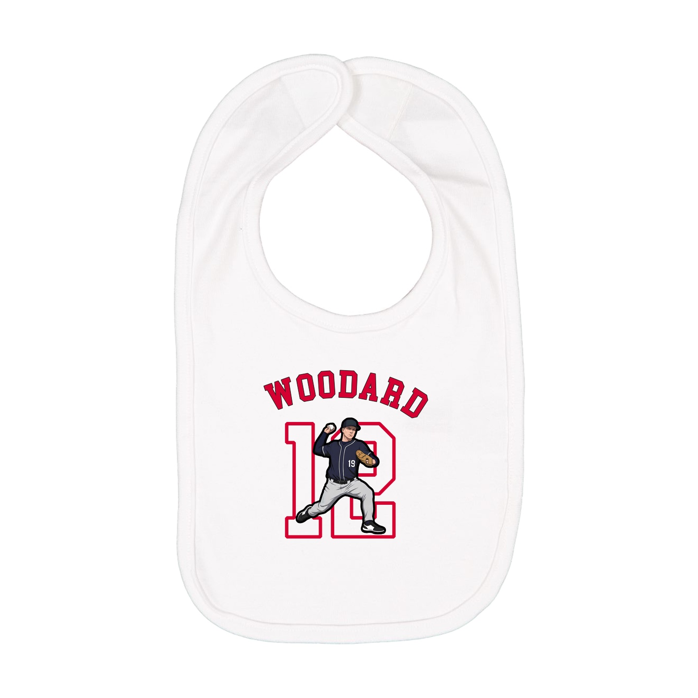 Infant Bib — Shirsey Arch in White