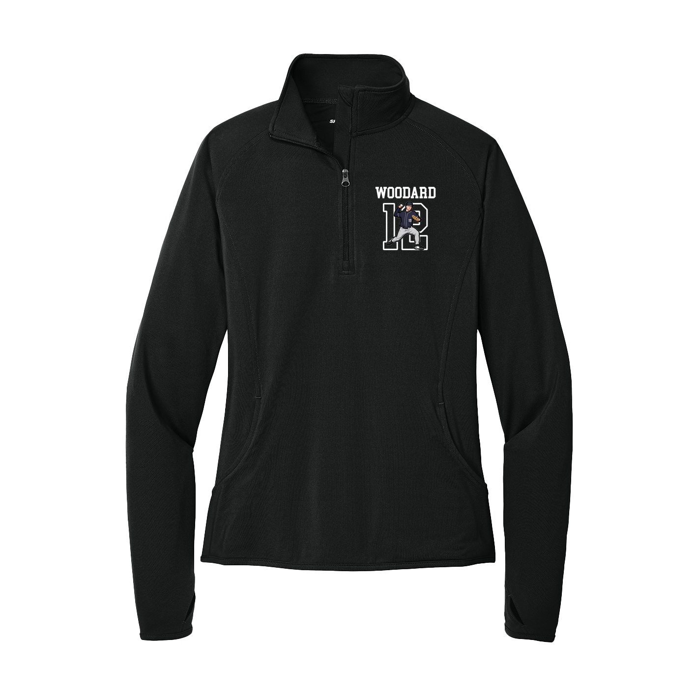 Women's Q-Zip Pullover — Shirsey in Black