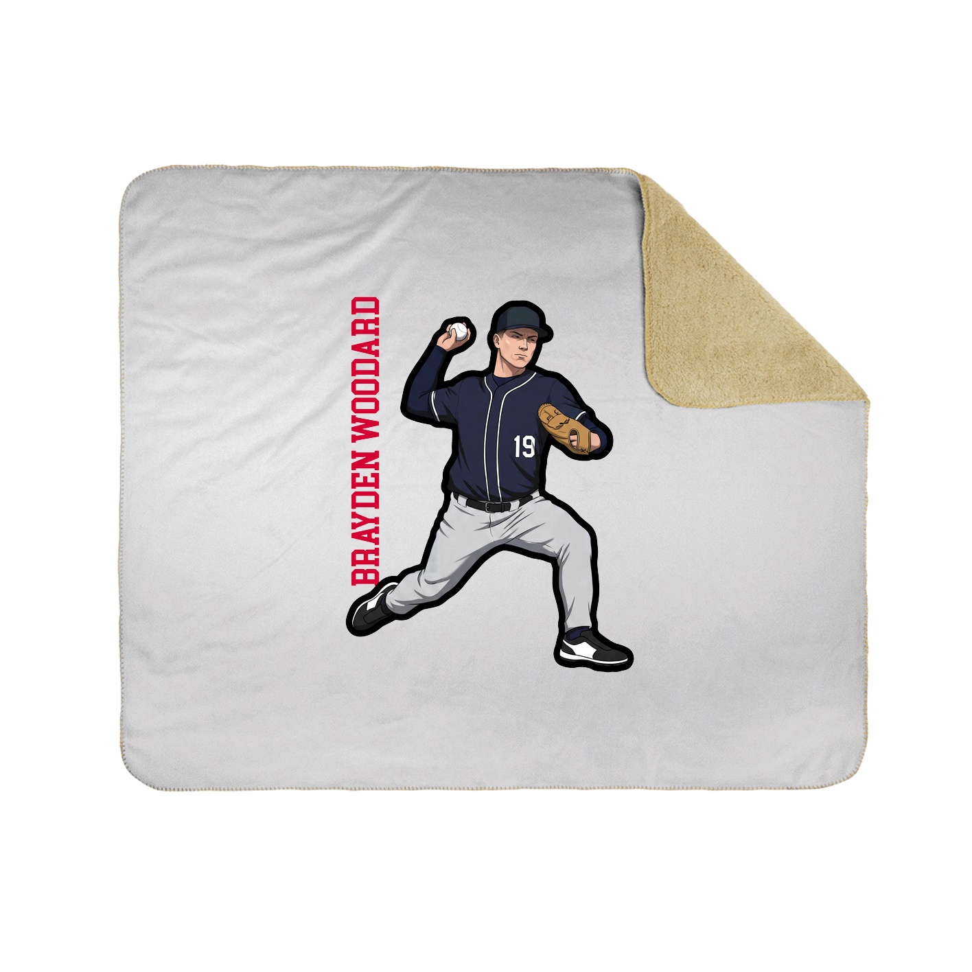 Throw Blanket — Name Vertical in White