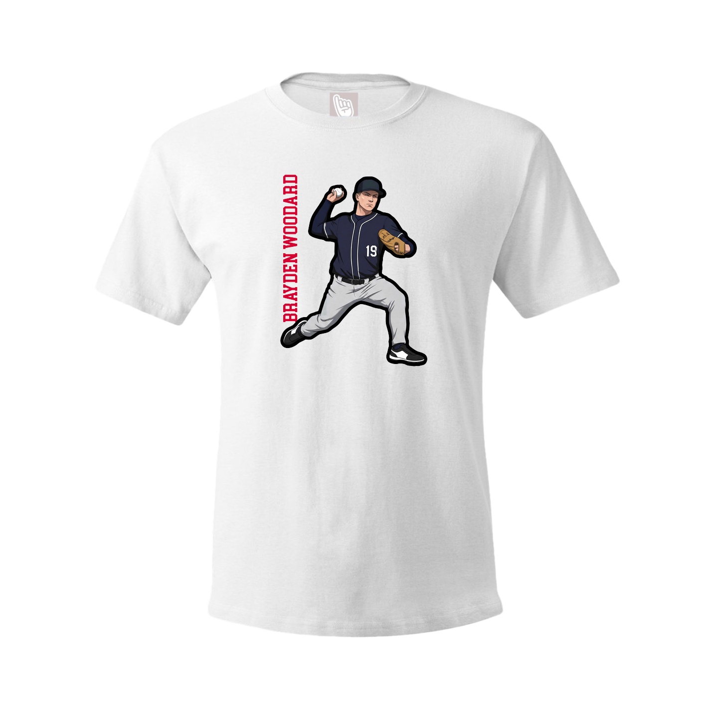 Tee — Name Vertical in White