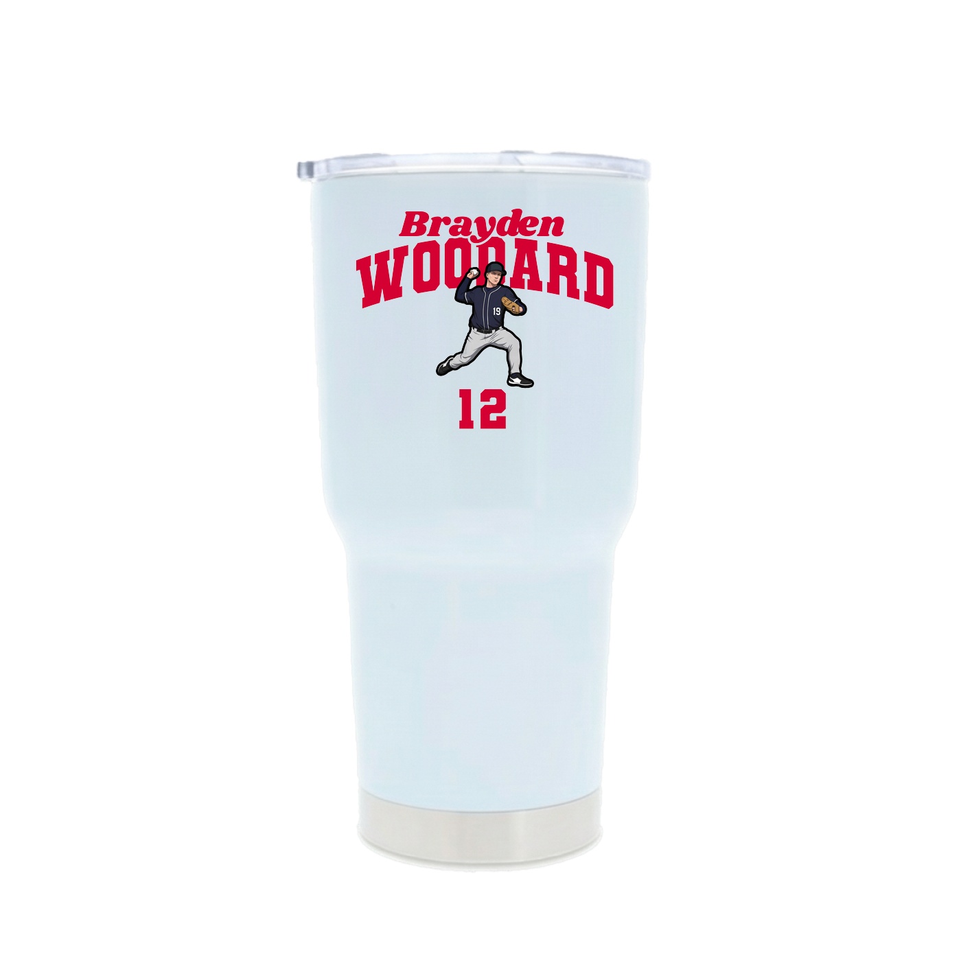 30oz Stainless Steel Tumbler — Signature Arch in White