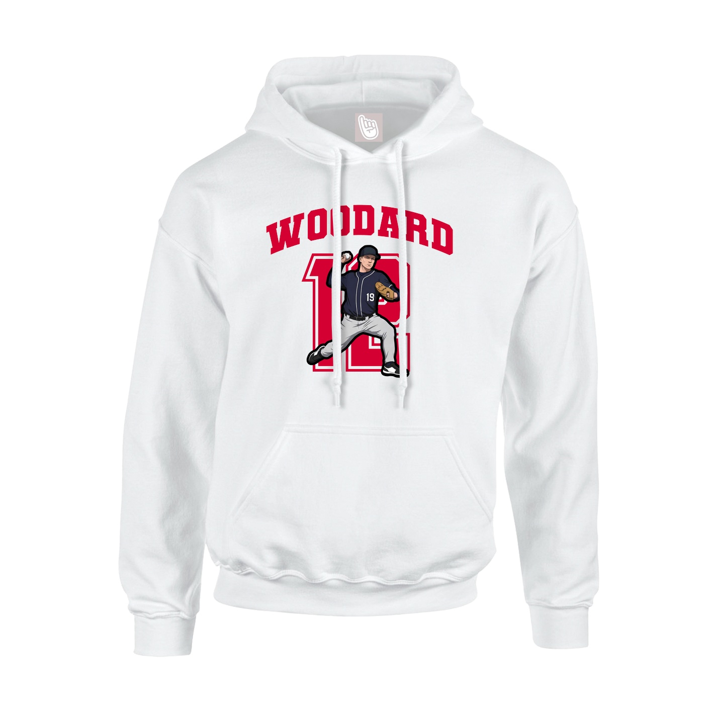 Hoodie — Number in White