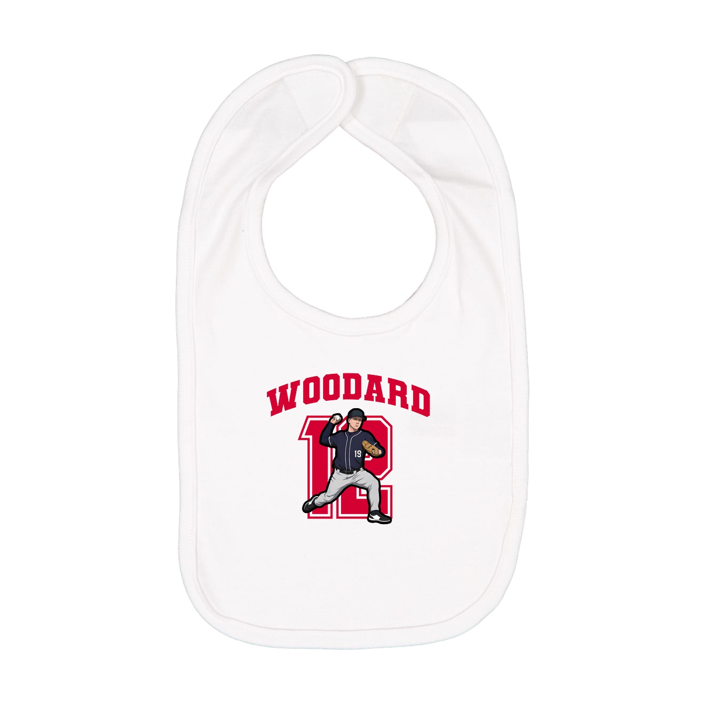 Infant Bib — Number in White