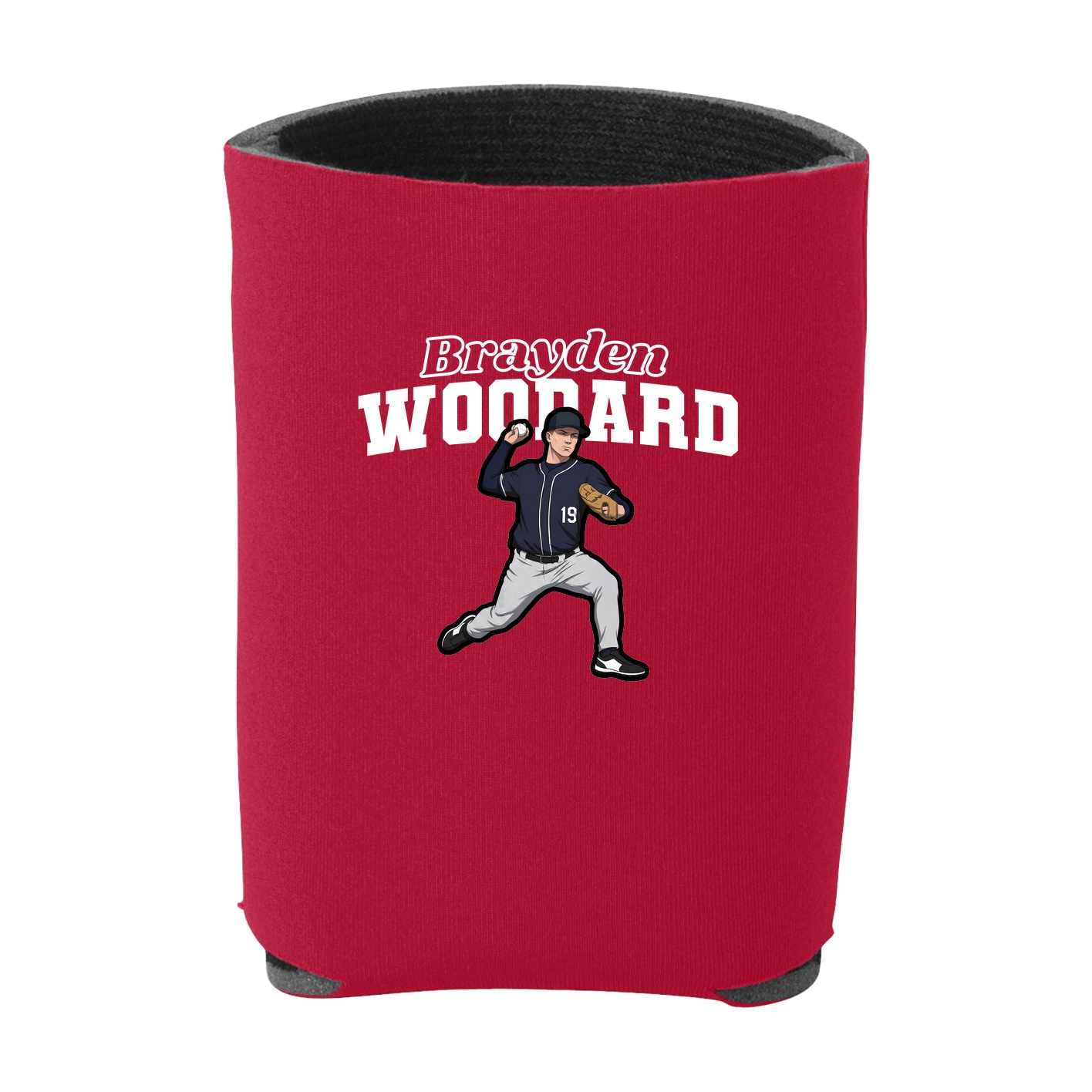 Can Holder — Name Arch in Red