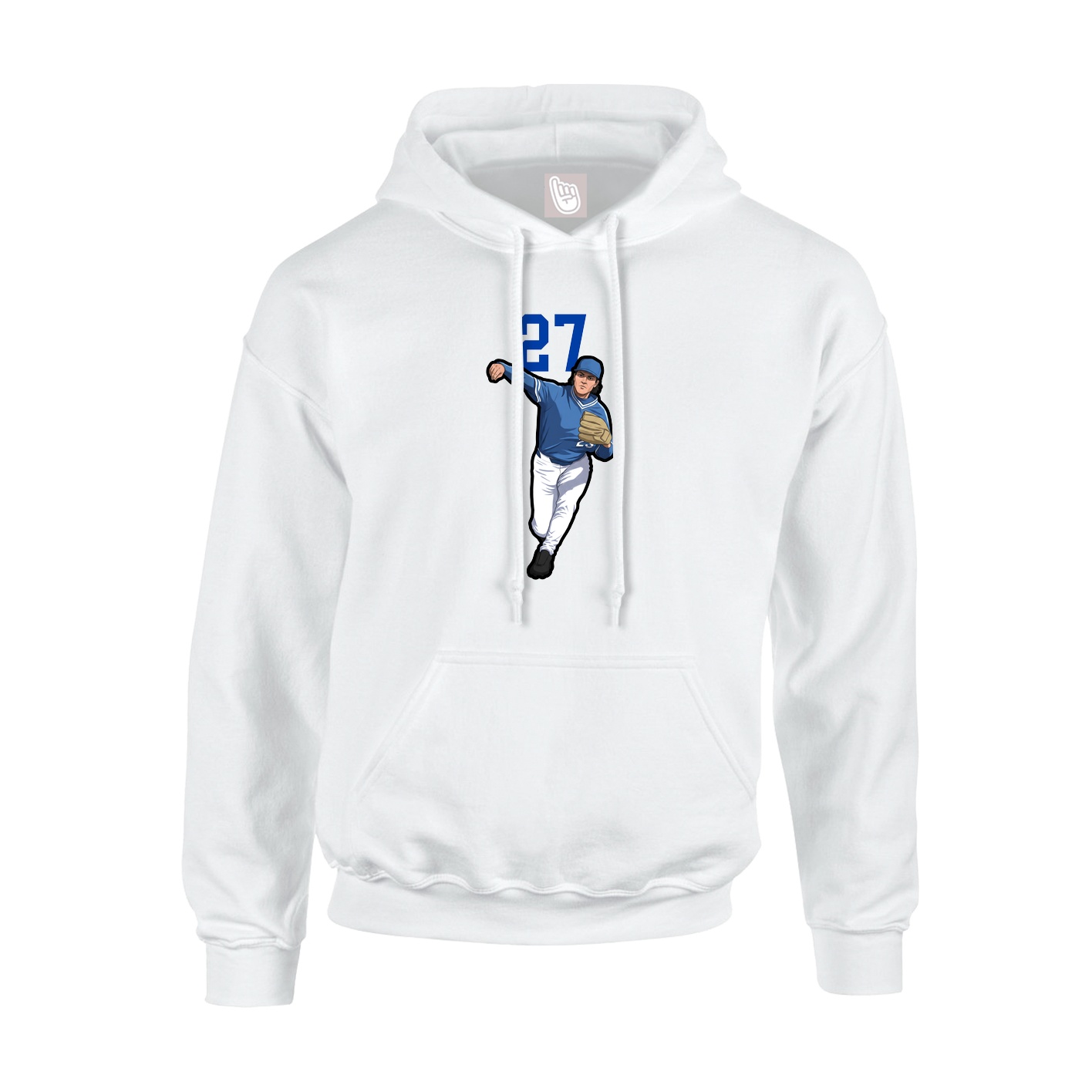 Youth Hoodie — Number Top in White
