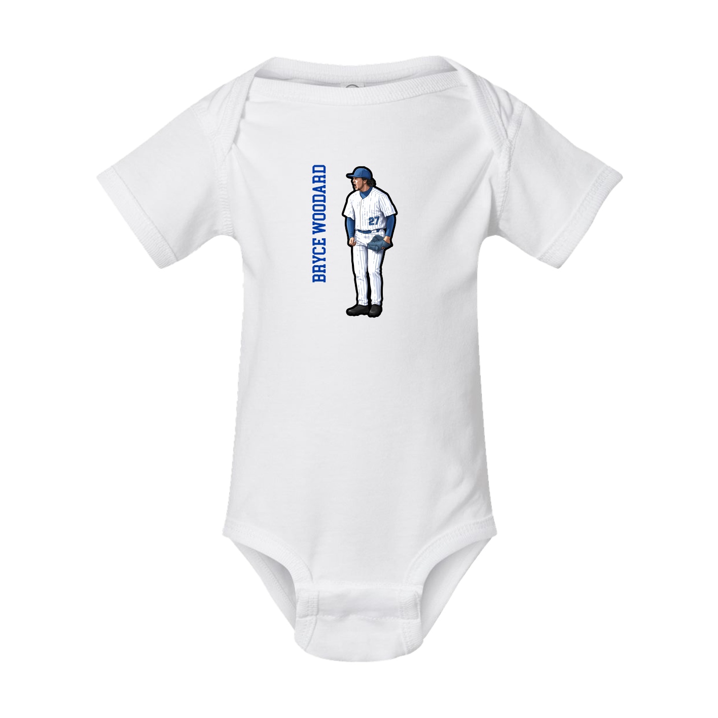 Baby Onesie — Name Vertical in White