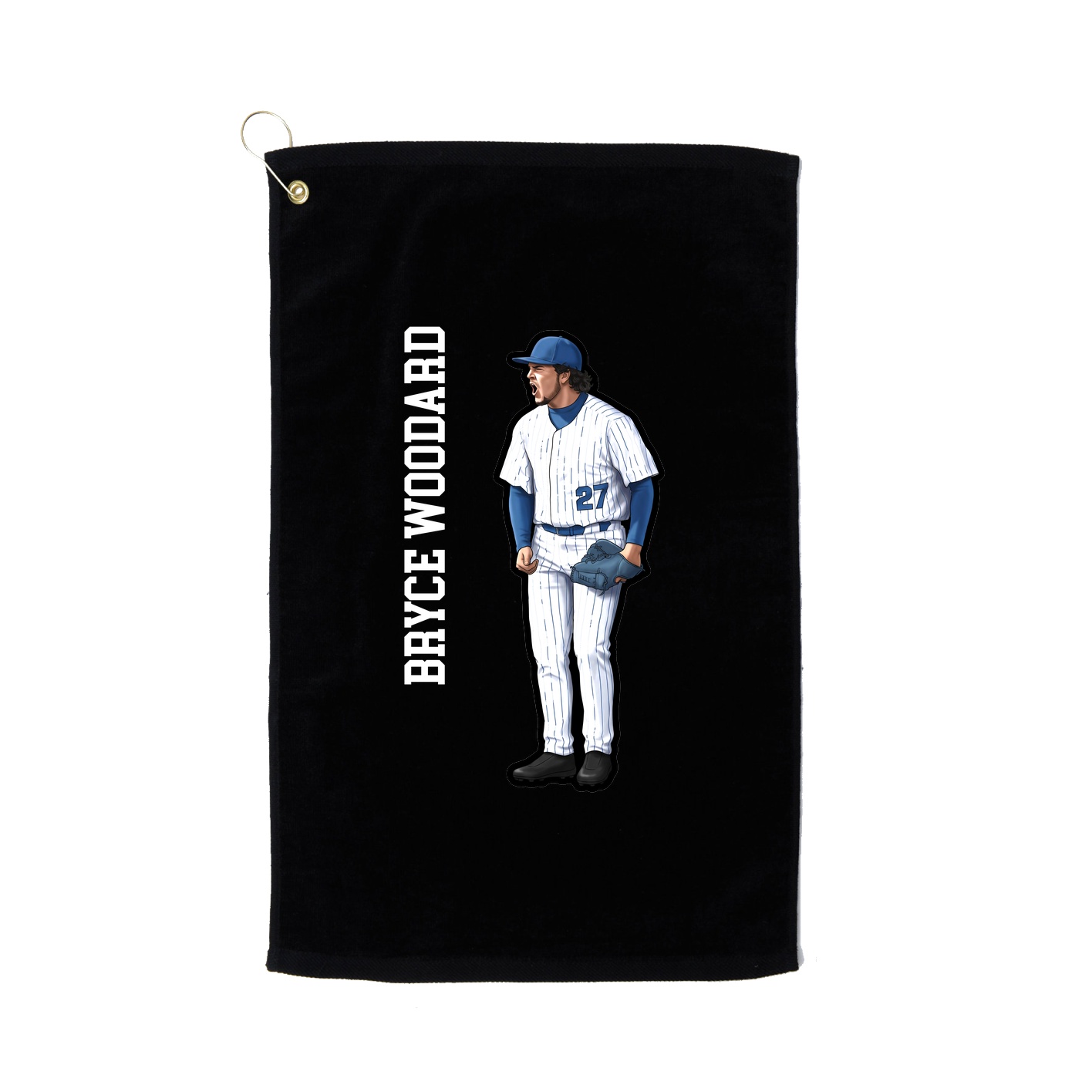 Golf Towel — Name Vertical in Black