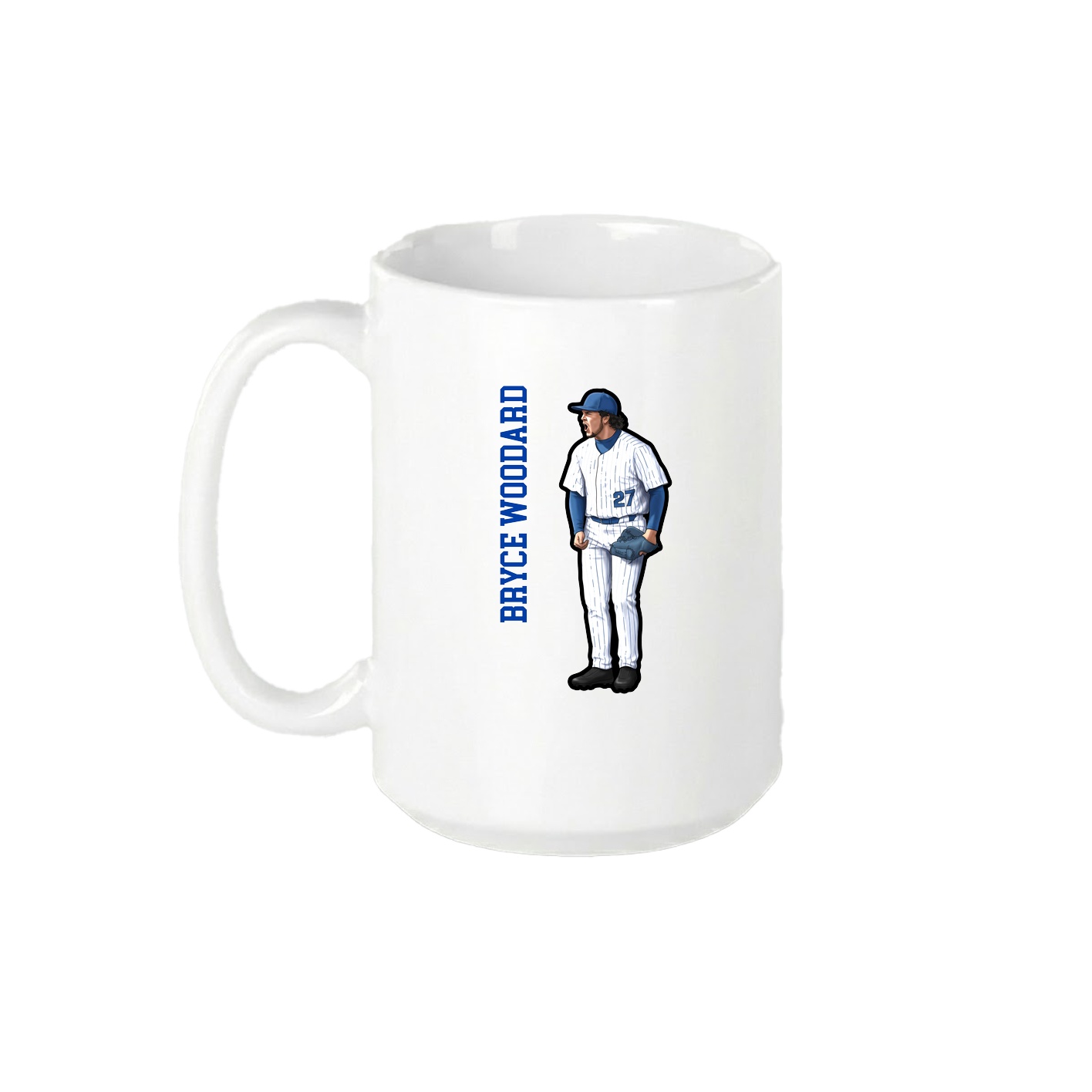15oz Coffee Mug — Name Vertical in White
