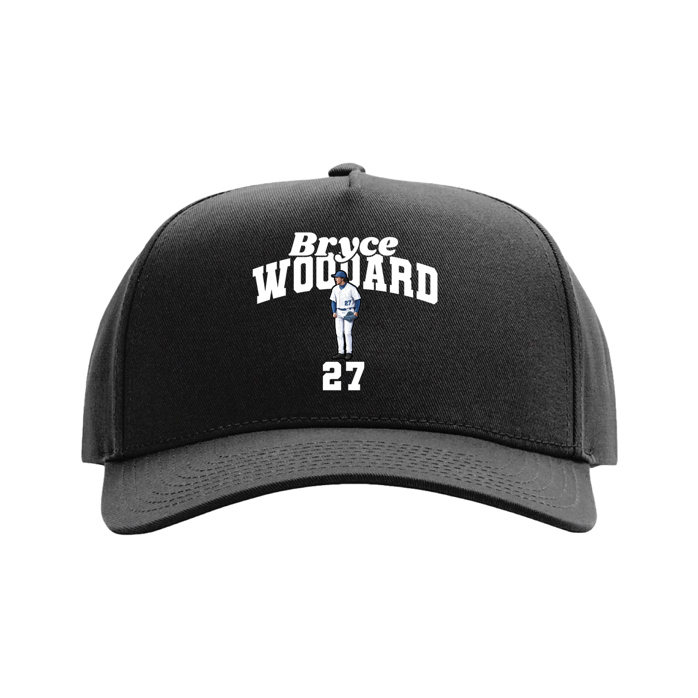 Full Fabric Five-Panel Champ Cap — Signature Arch in Black
