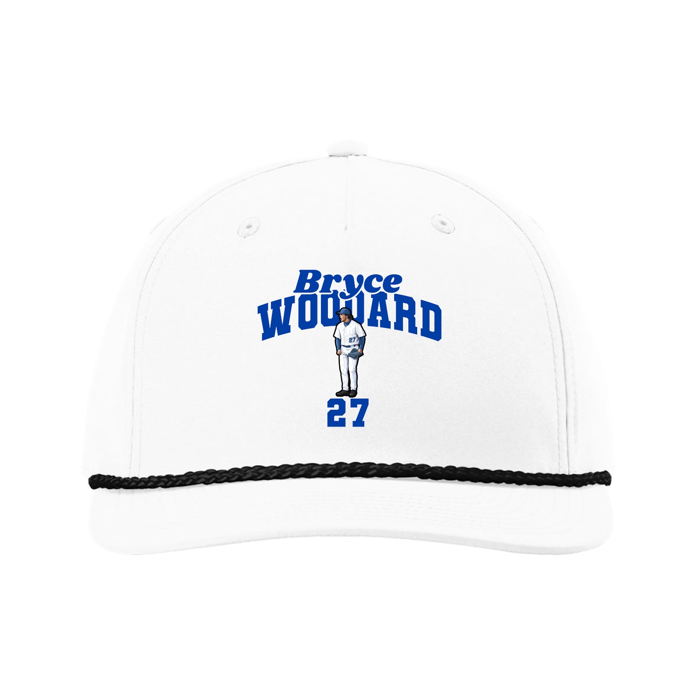 Five-Panel Classic Rope Cap — Signature Arch in White