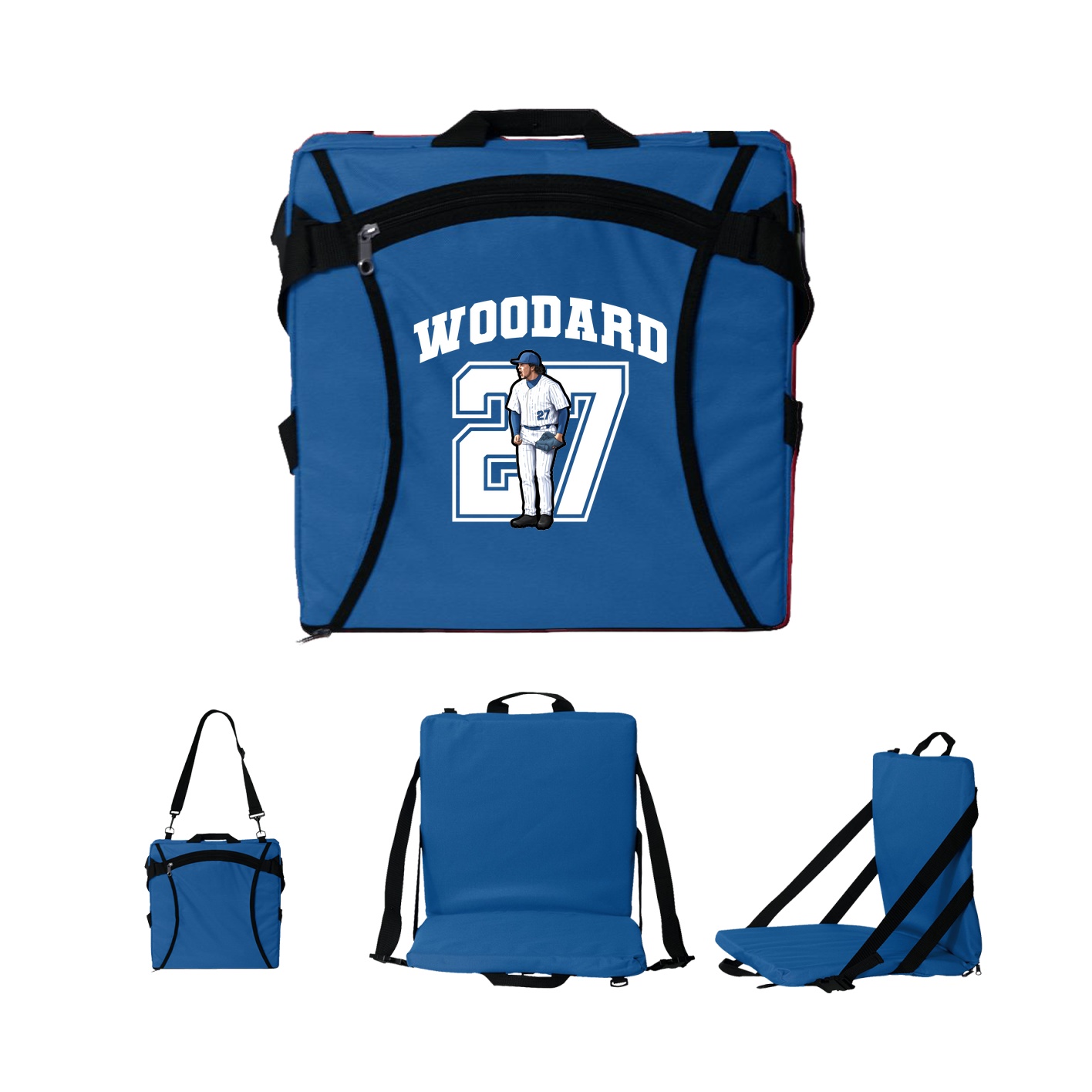 Folding Stadium Seat — Number in Royal
