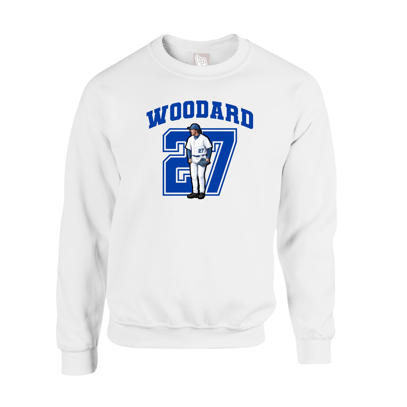 Fleece Crew — Number in White