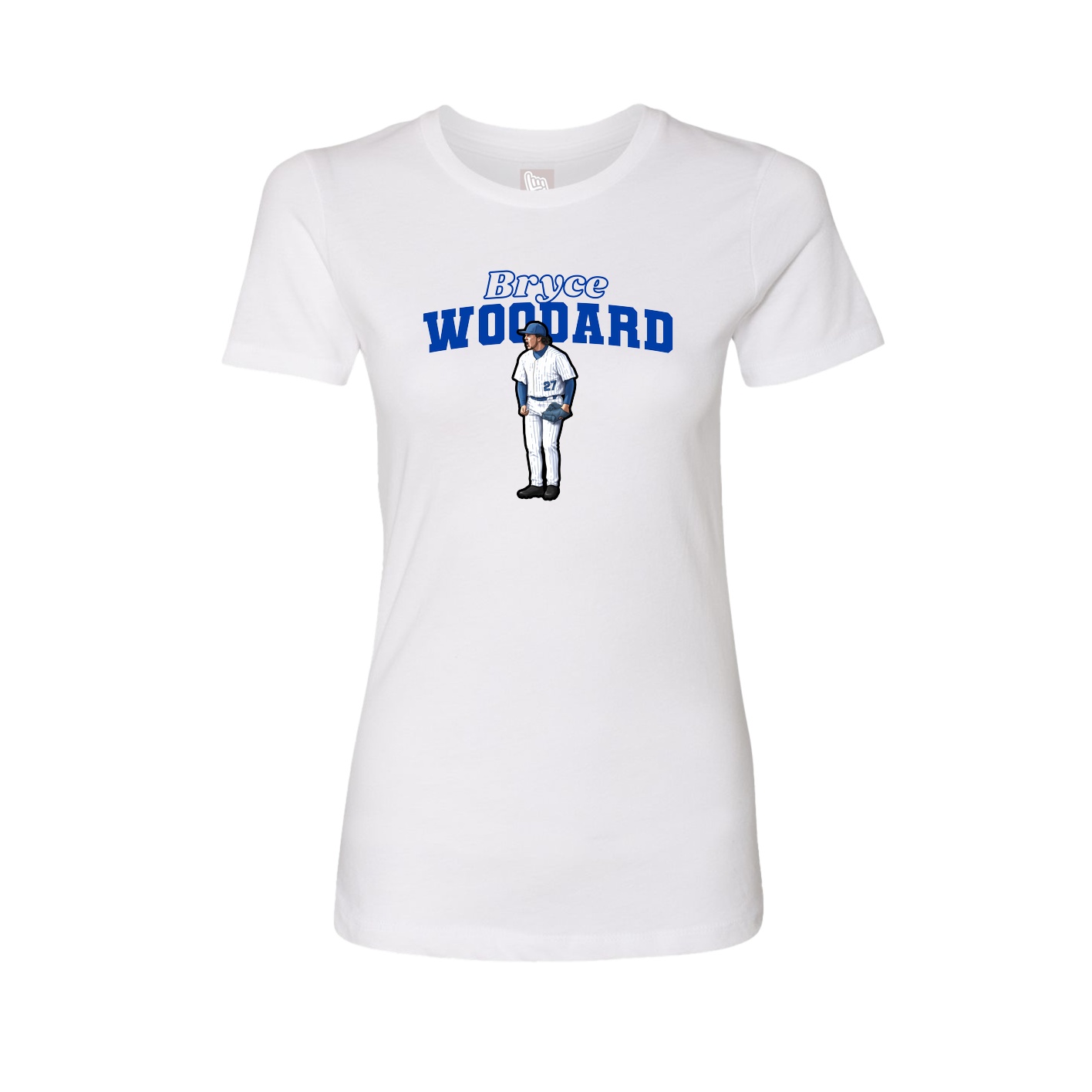 Fitted Women's Tee — Name Arch in White