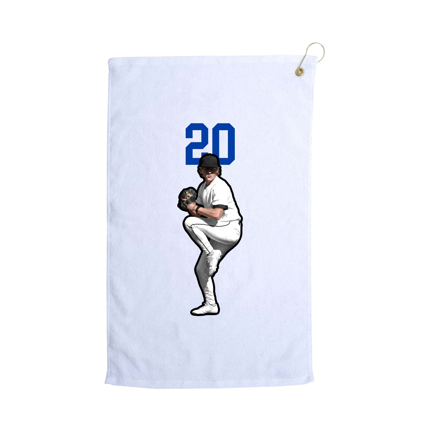 Golf Towel — Number Top in White