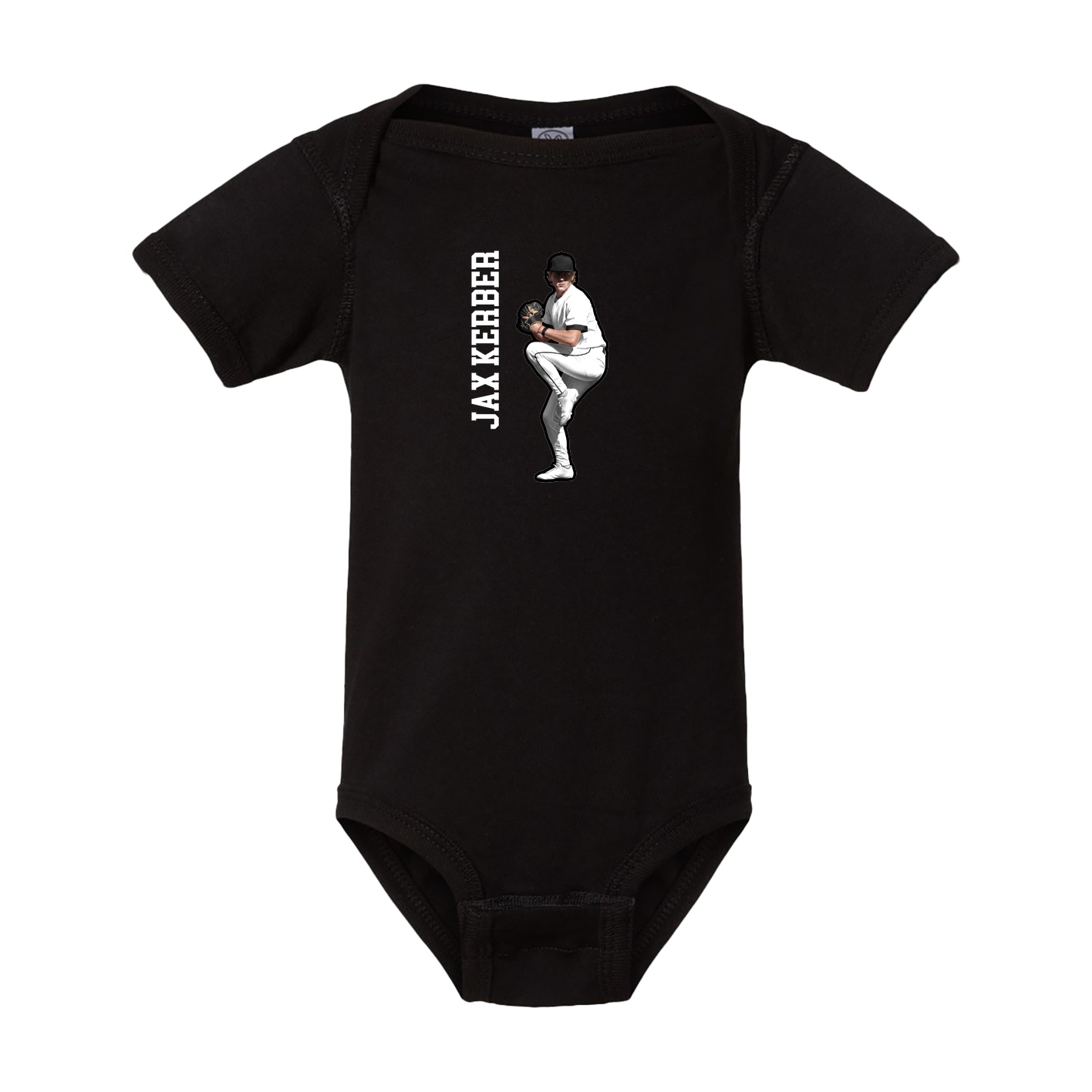 Baby Onesie — Name Vertical in Black