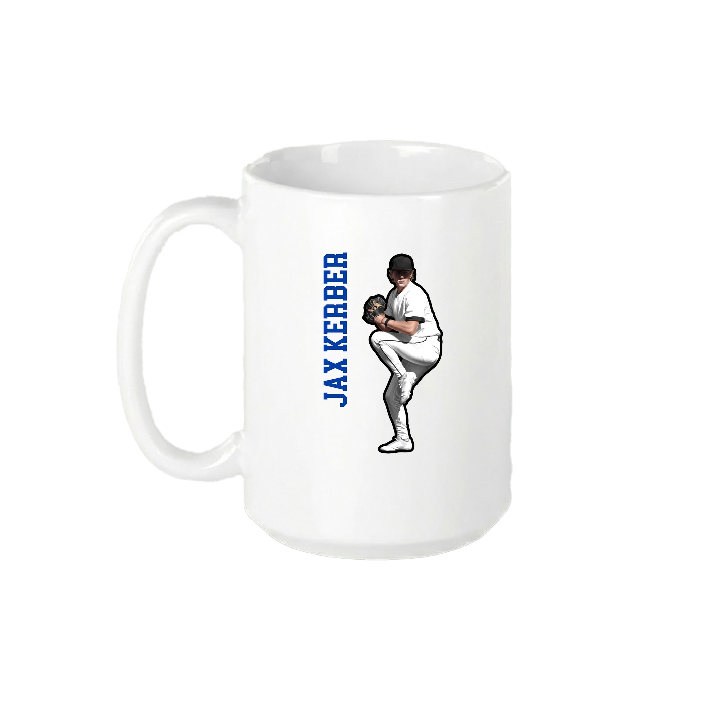 15oz Coffee Mug — Name Vertical in White