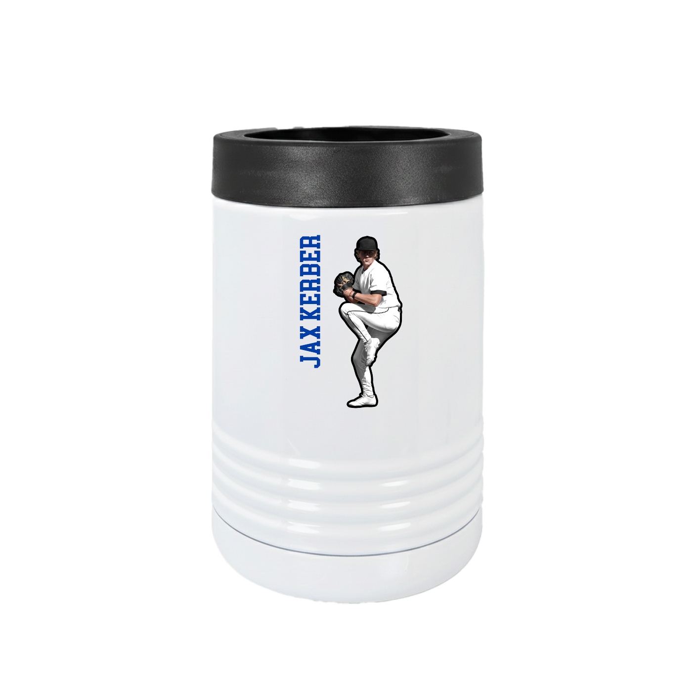 Beverage Holder — Name Vertical in White