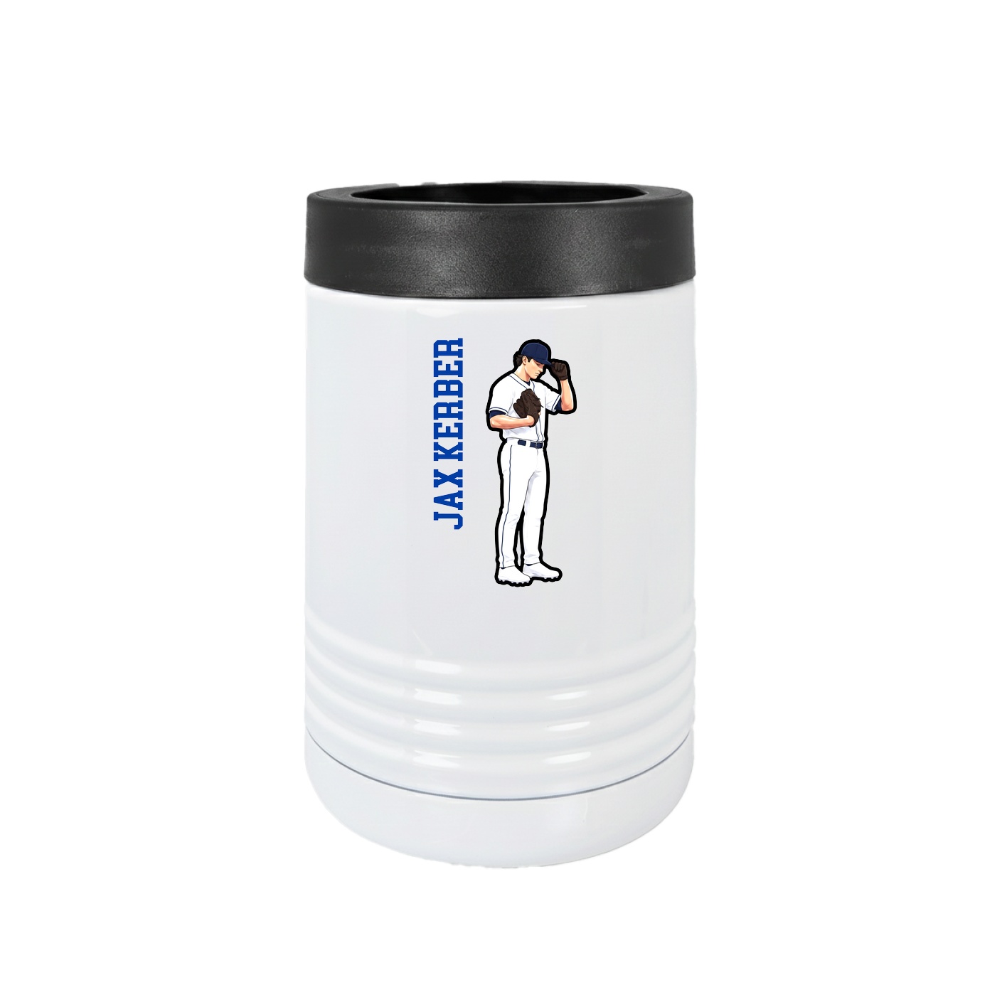 Beverage Holder — Name Vertical in White