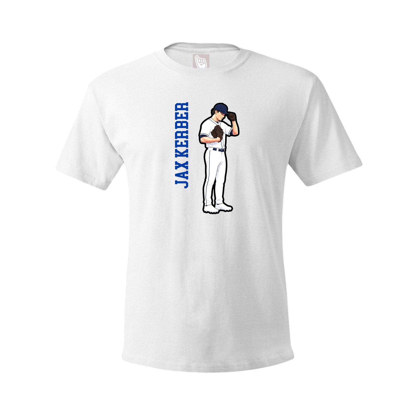 Youth Tee — Name Vertical in White