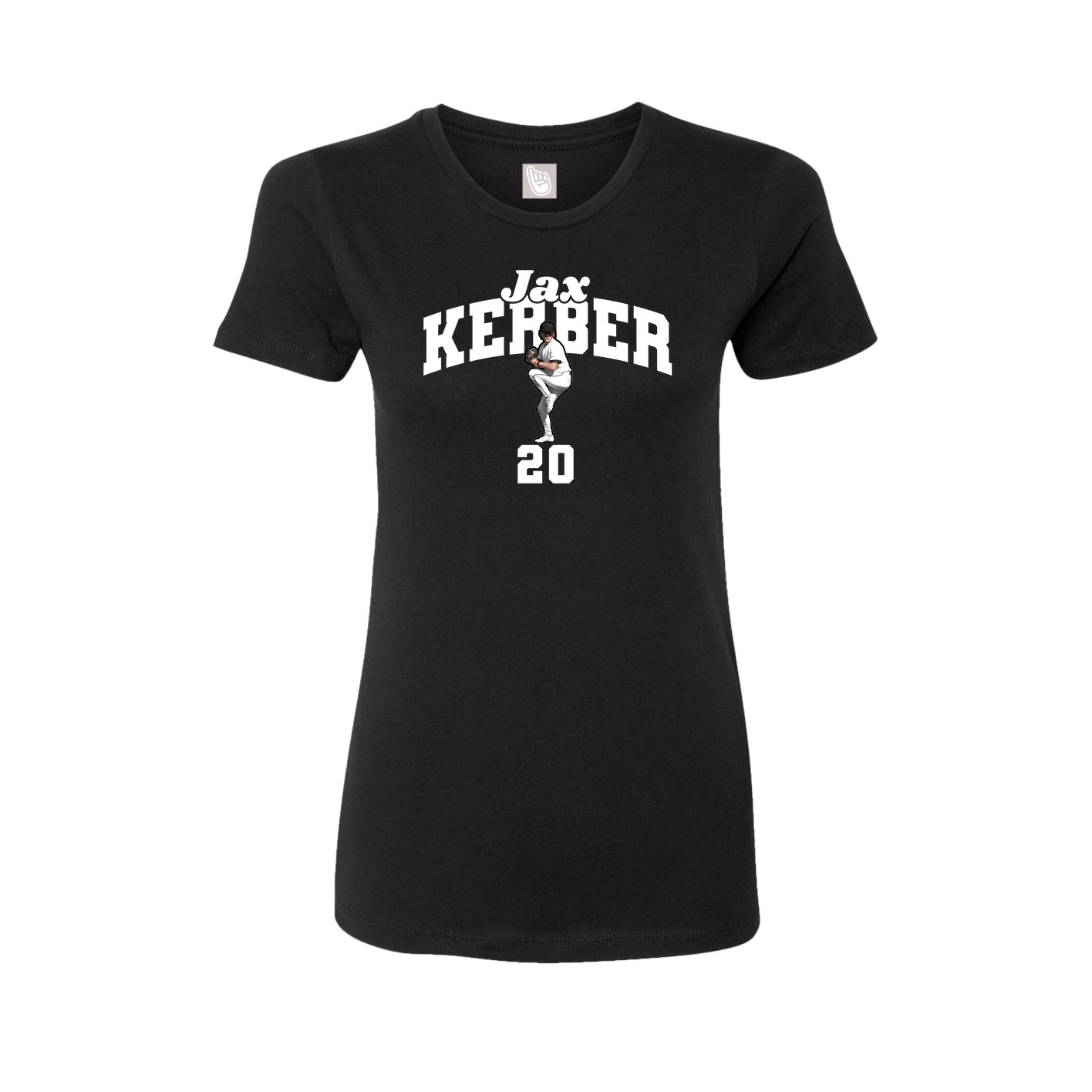 Fitted Women's Tee — Signature Arch in Black