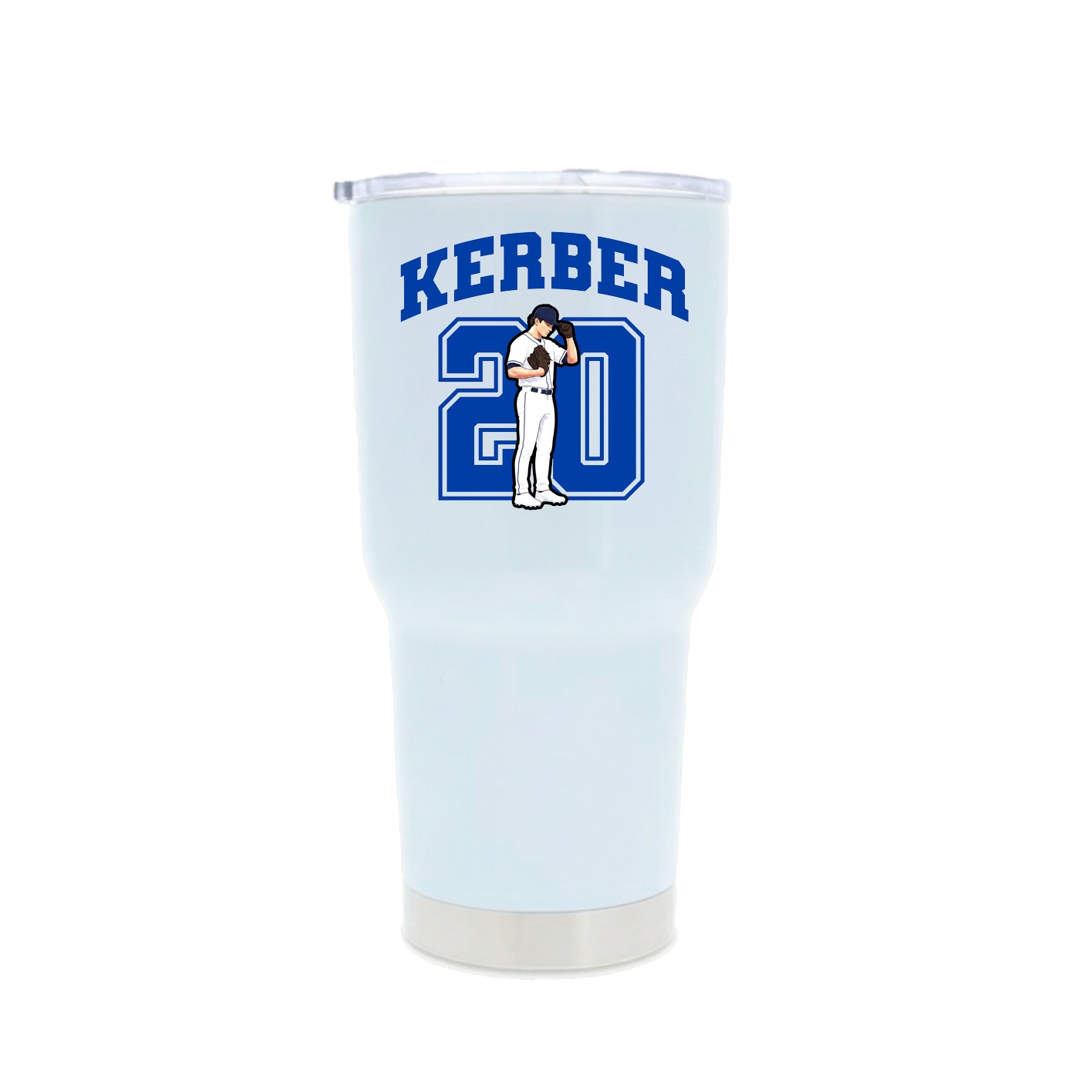 30oz Stainless Steel Tumbler — Number in White