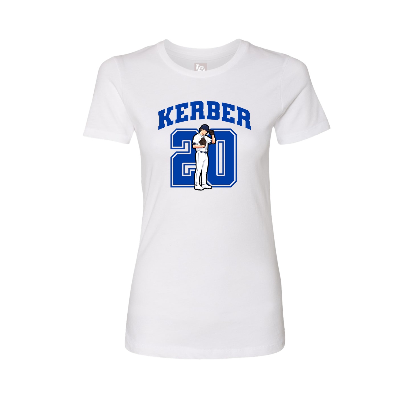Fitted Women's Tee — Number in White