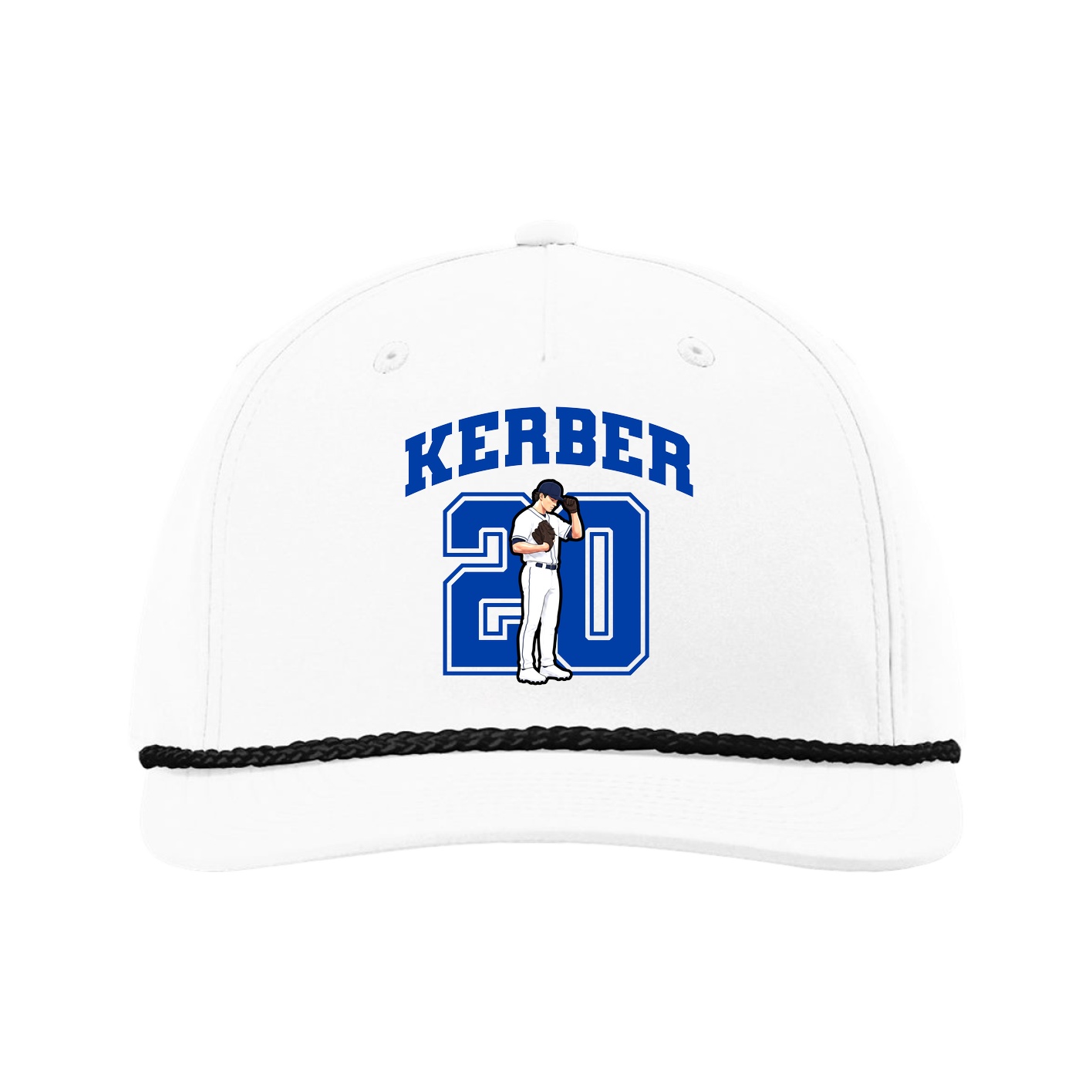 Five-Panel Classic Rope Cap — Number in White